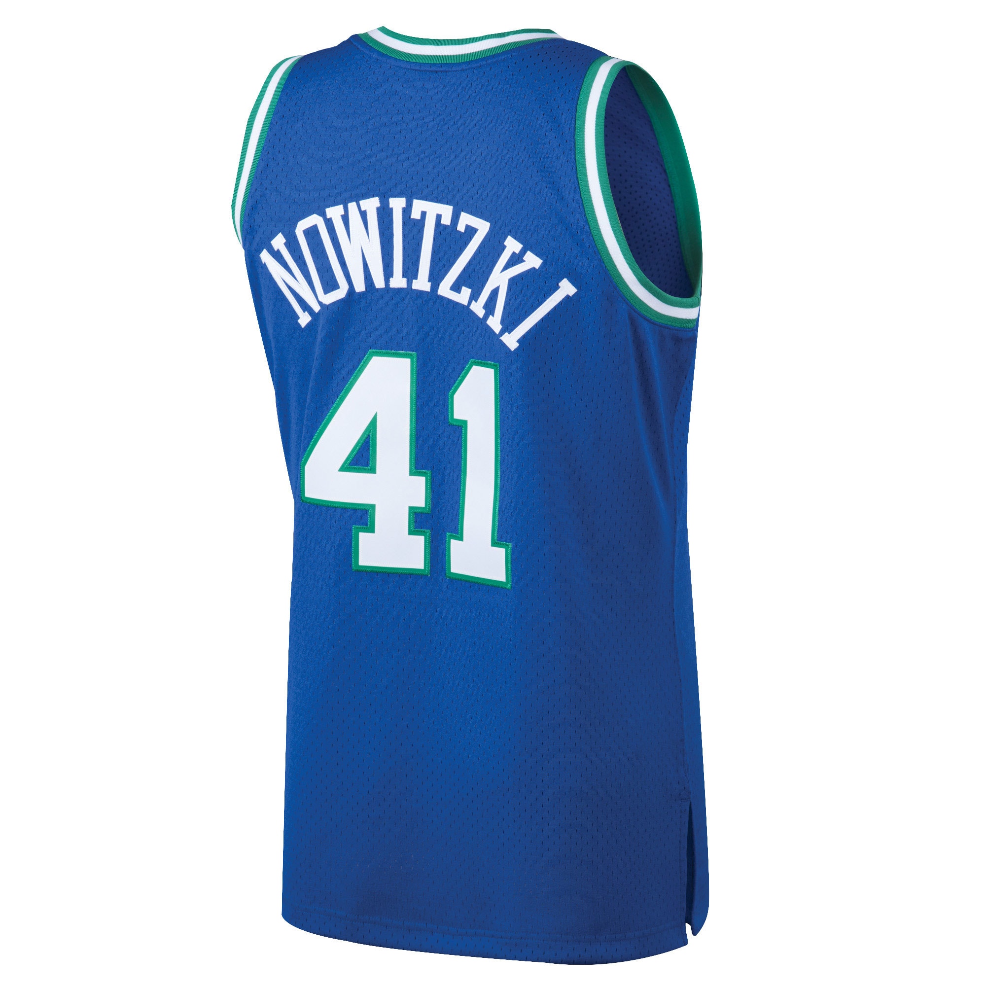 Dirk Nowitzki Dallas Mavericks Mitchell & Ness Hardwood Classics Swingman Jersey - Blue - vstockx