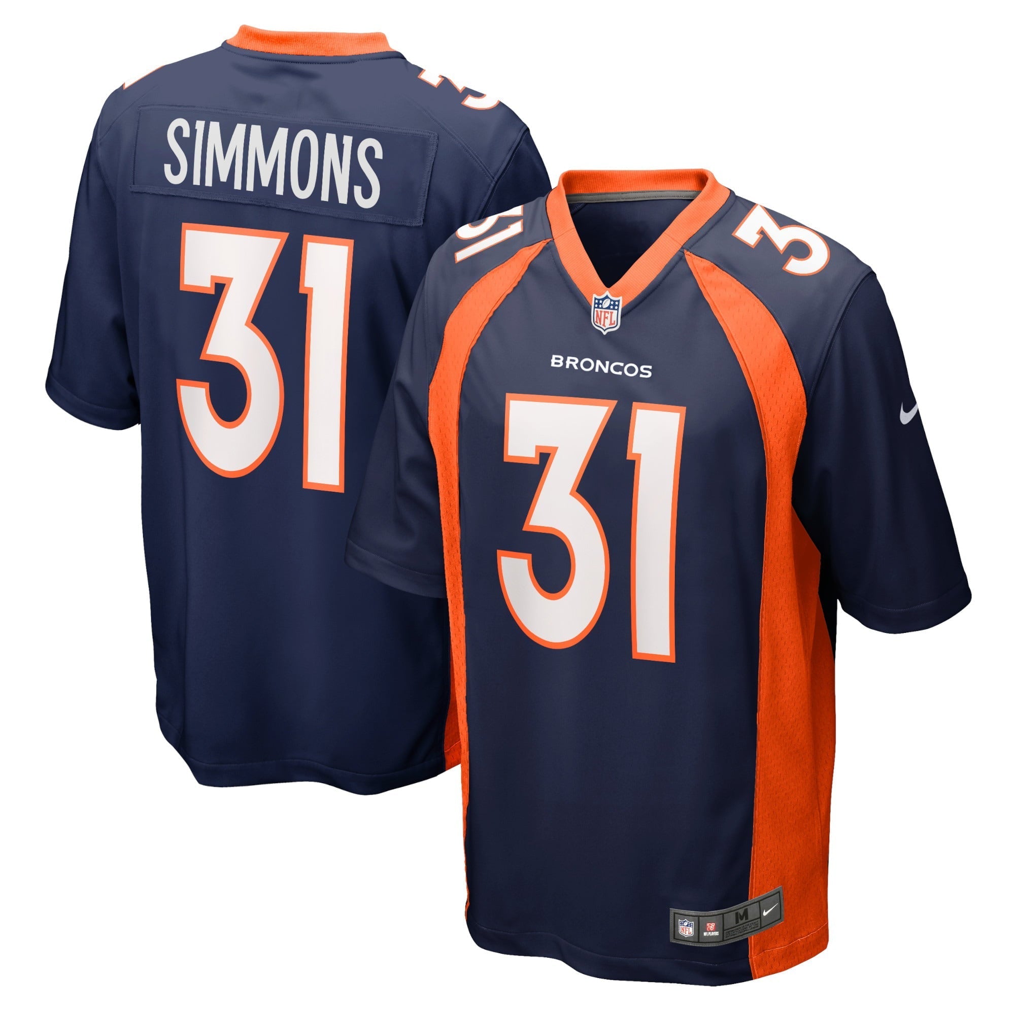 Men's Nike Justin Simmons Navy Denver Broncos Game Jersey - vstockx