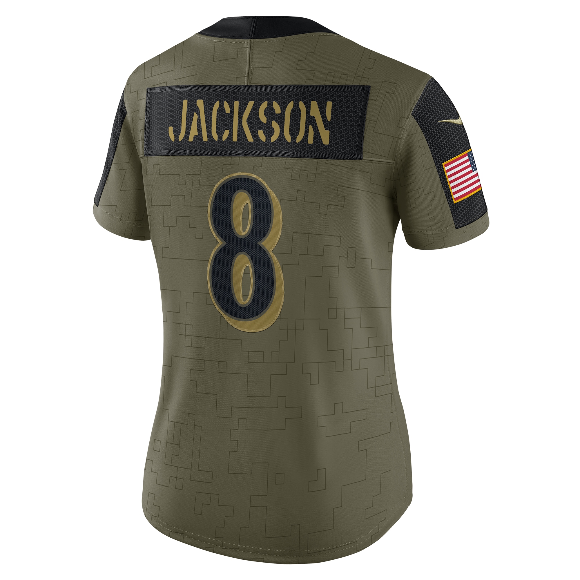 Lamar Jackson Baltimore Ravens Nike Women's 2021 Salute To Service Limited Player Jersey - Olive - vstockx