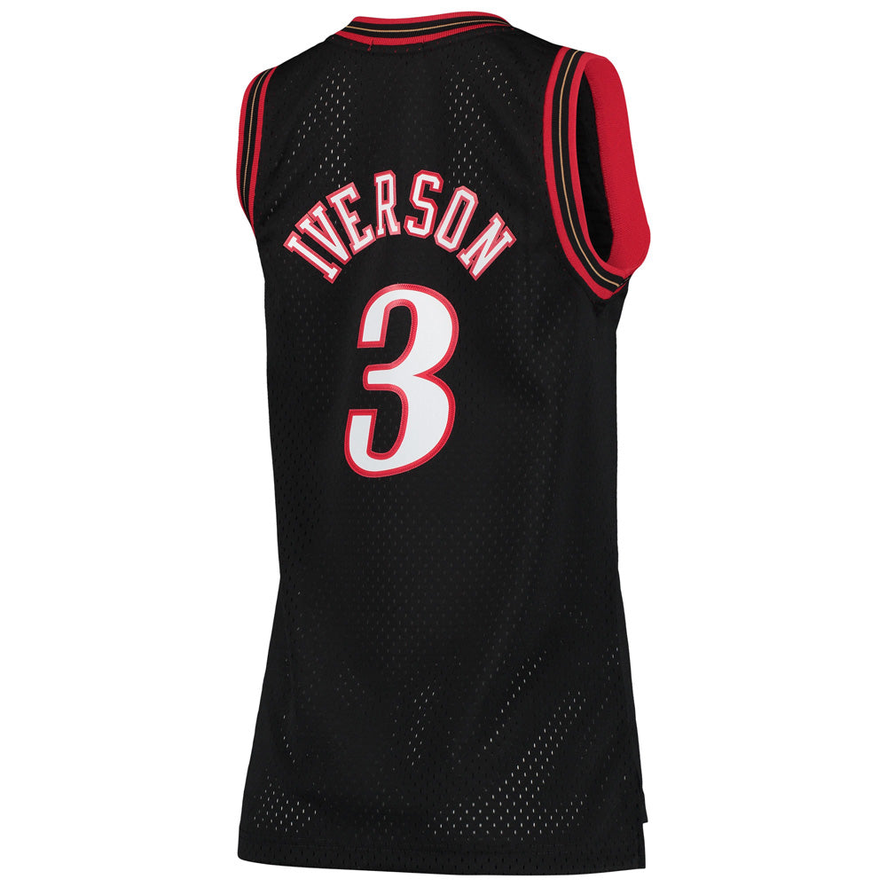 Women's Philadelphia 76ers Allen Iverson 2000-01 Hardwood Classics Jersey - Black - vstockx