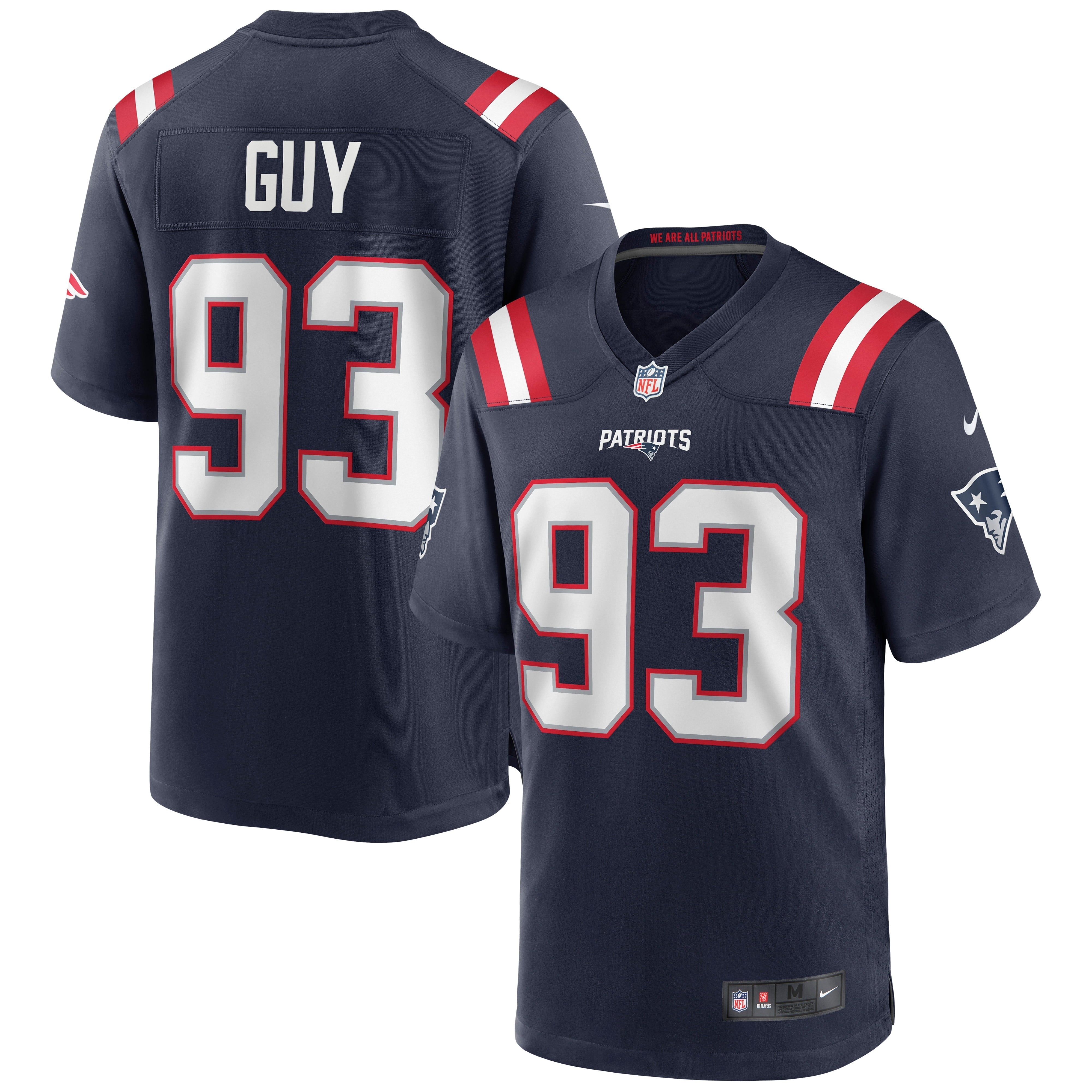 Men's Nike Lawrence Guy Navy New England Patriots Game Jersey - vstockx