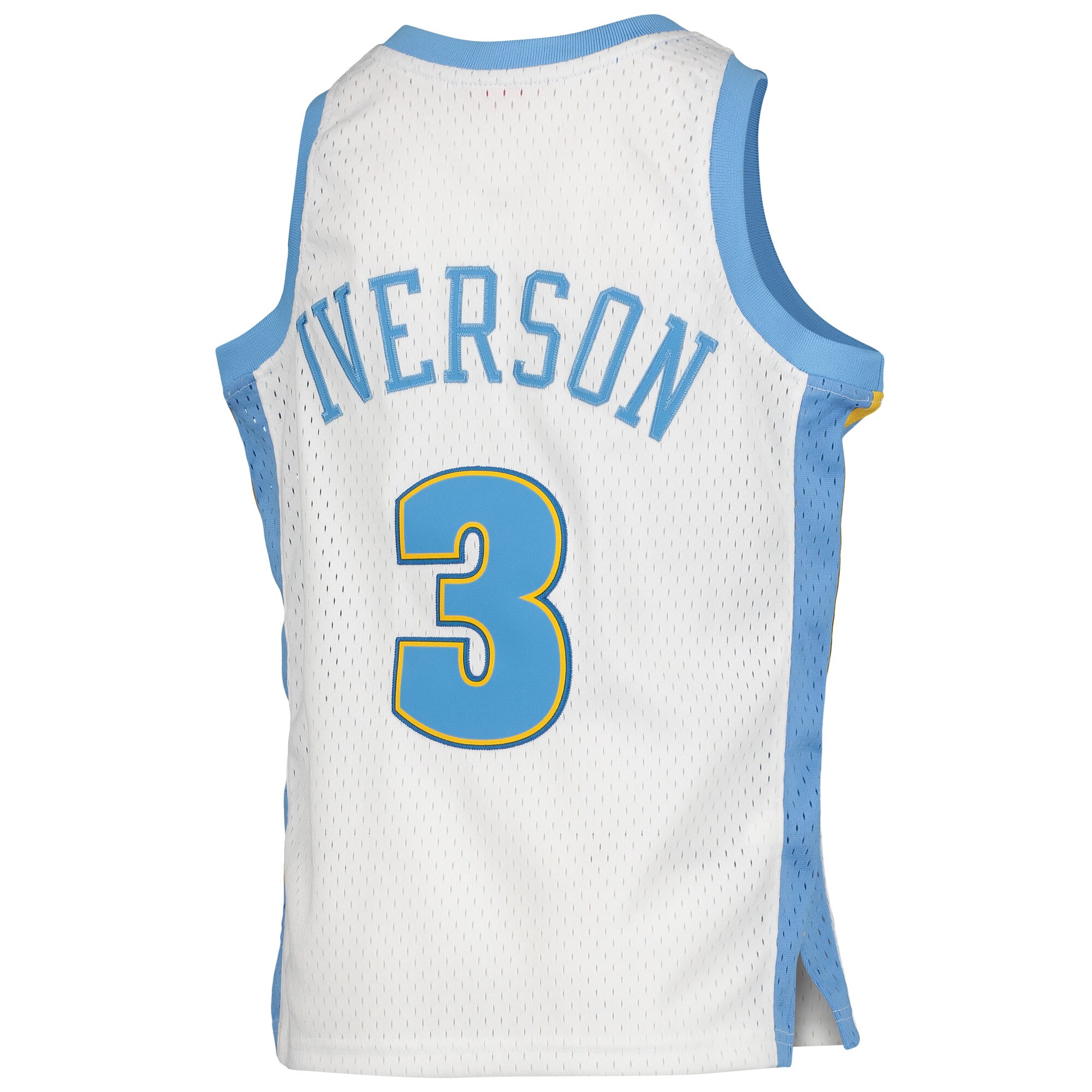 Allen Iverson Denver Nuggets Mitchell & Ness Youth 2006-07 Hardwood Classics Swingman Jersey - White - vstockx