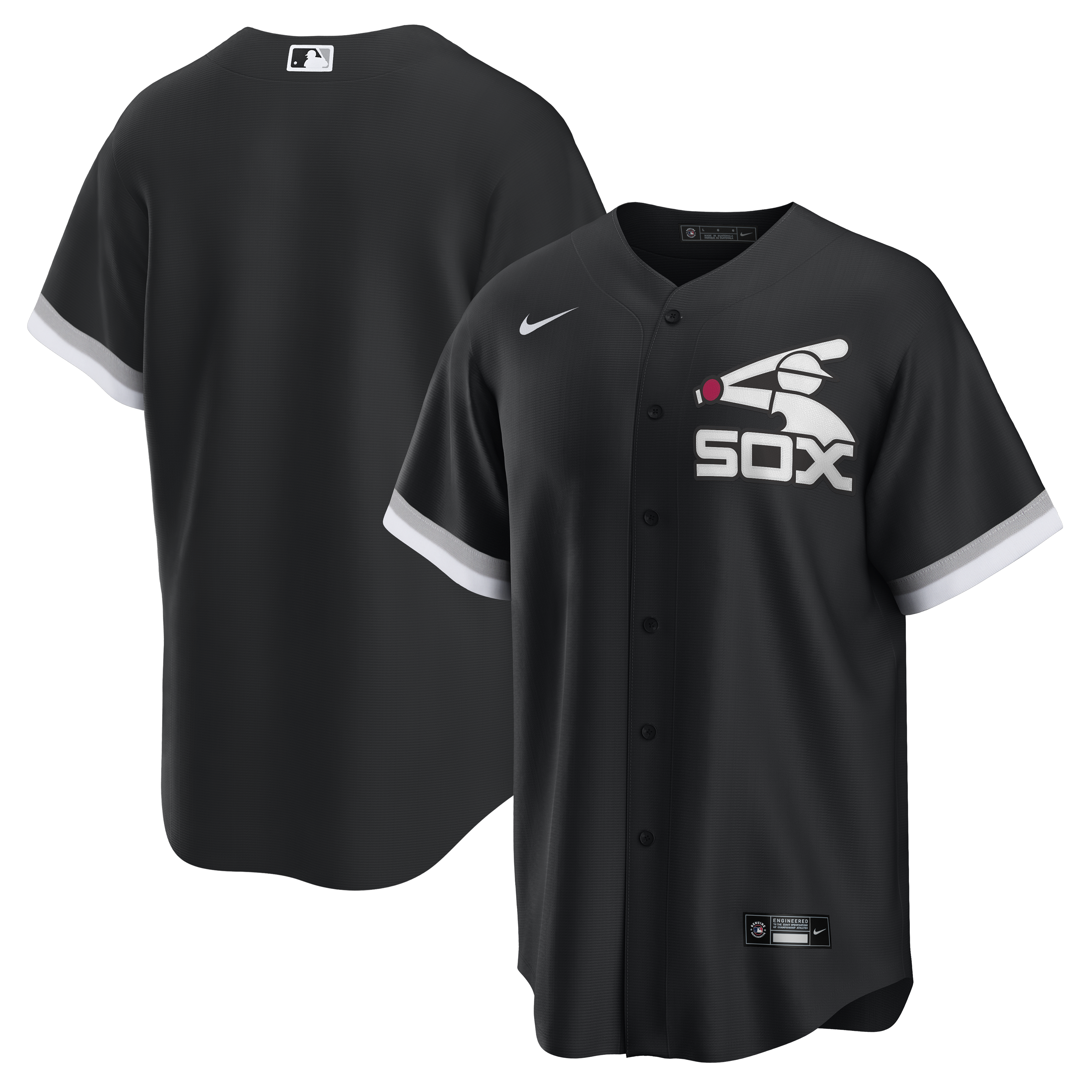 Chicago White Sox Nike Men's Black Alternate Batterman Logo Replica Jersey - vstockx
