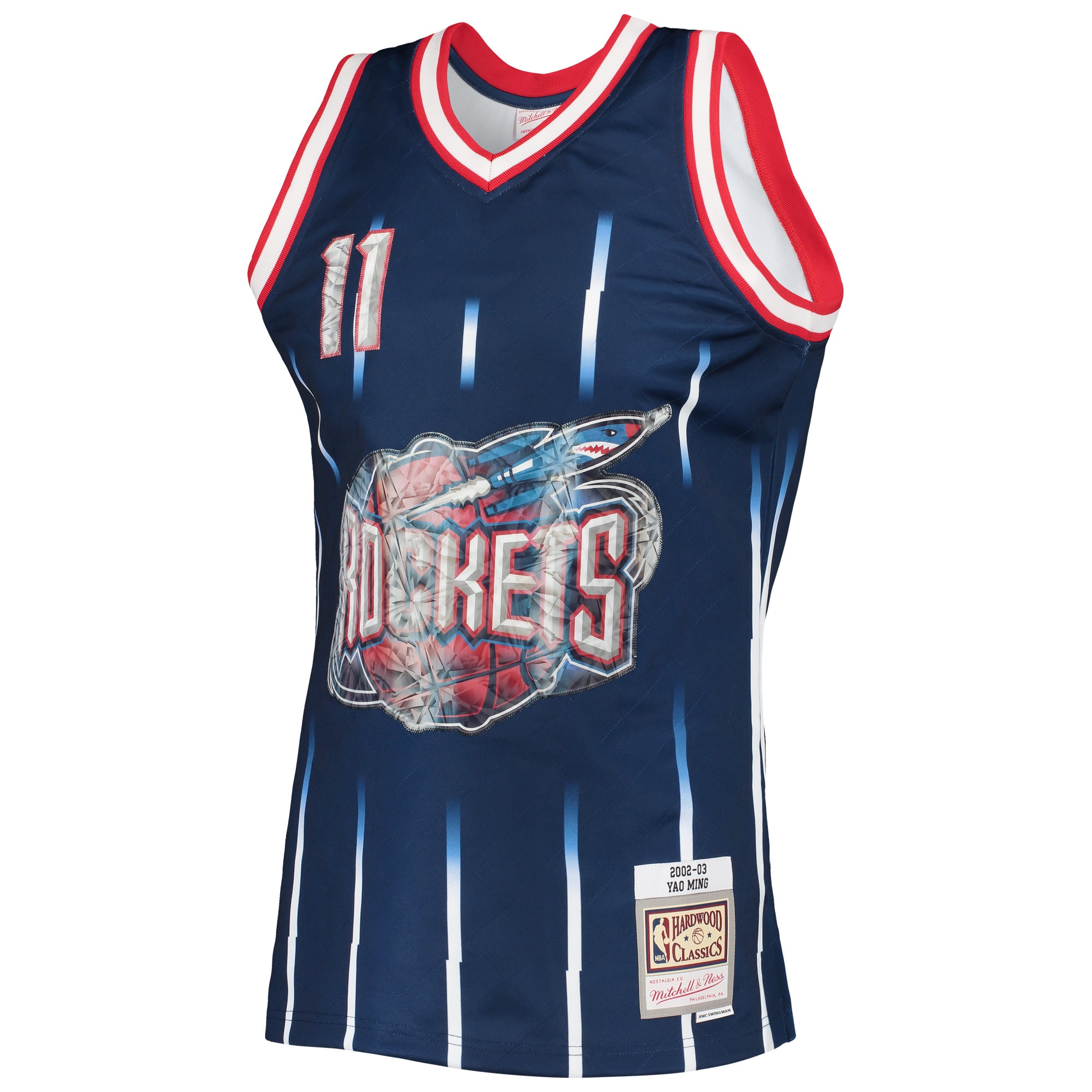Yao Ming Houston Rockets Mitchell & Ness 1996-97 Hardwood Classics NBA 75th Anniversary Diamond Swingman Jersey - Navy - vstockx