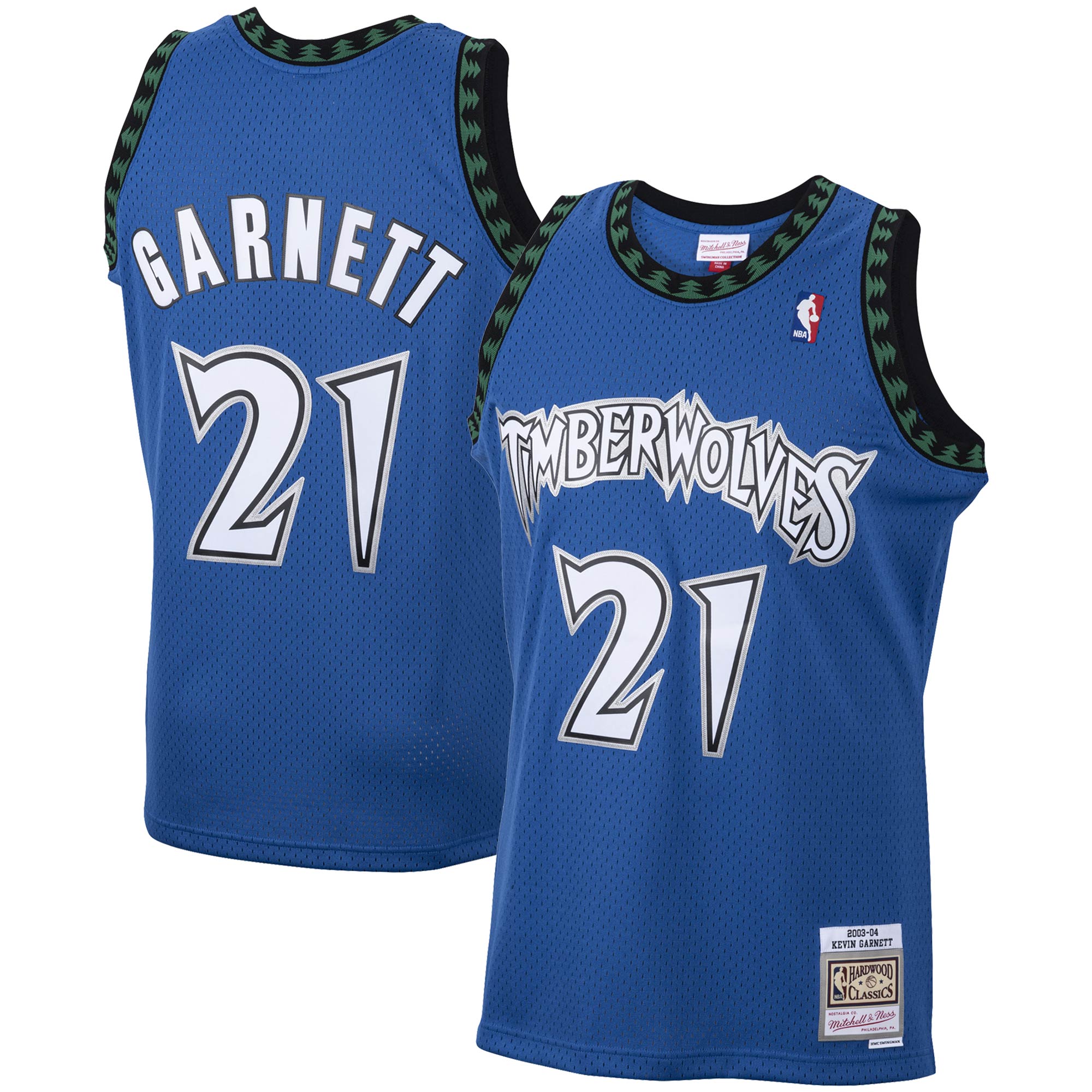 Kevin Garnett Minnesota Timberwolves Mitchell & Ness 2001/02 Hardwood Classics Swingman Jersey - Blue - vstockx