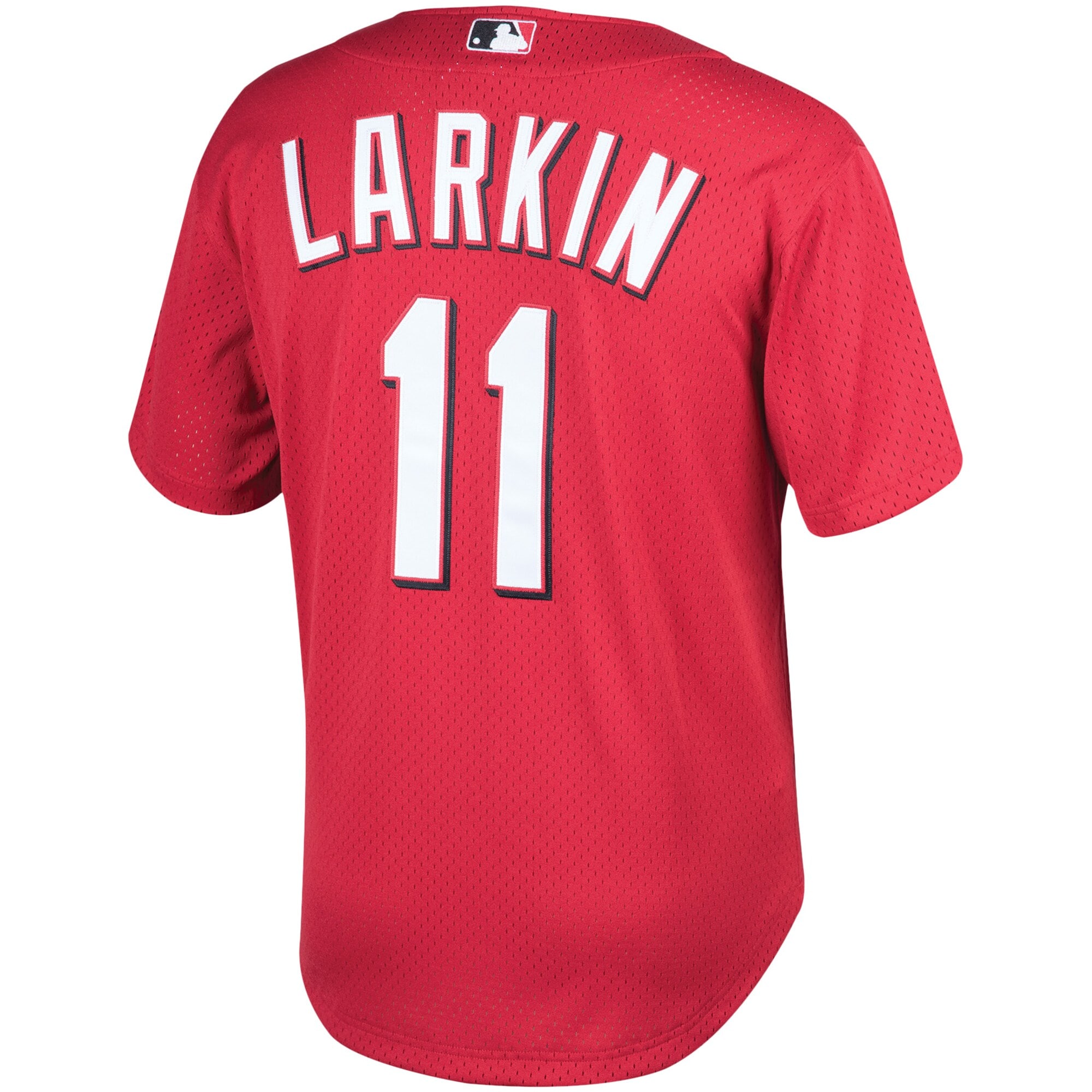 Barry Larkin Cincinnati Reds Mitchell & Ness Throwback Cooperstown Mesh Batting Practice Jersey - Red - vstockx