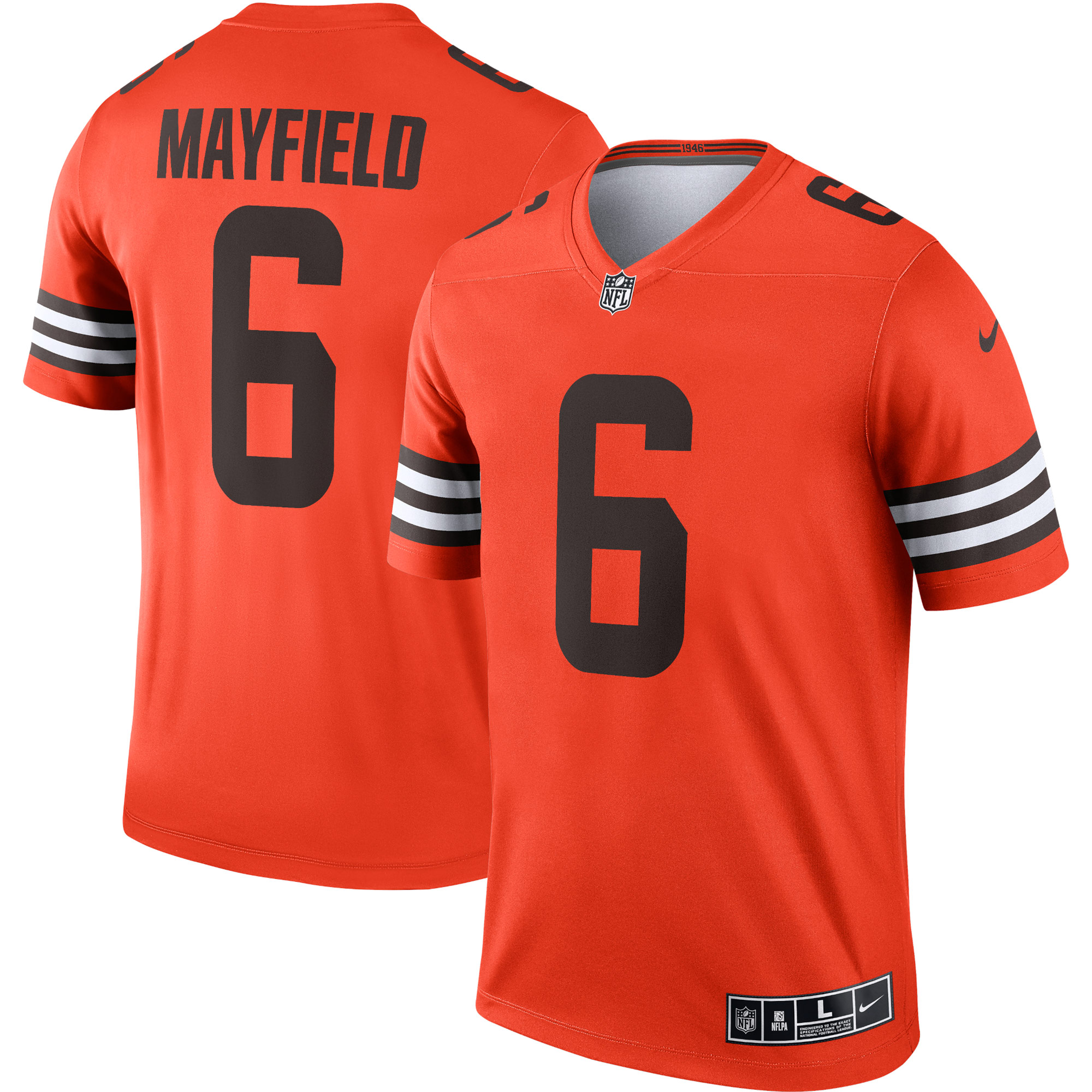 Baker Mayfield Cleveland Browns Nike Inverted Legend Jersey - Orange - vstockx