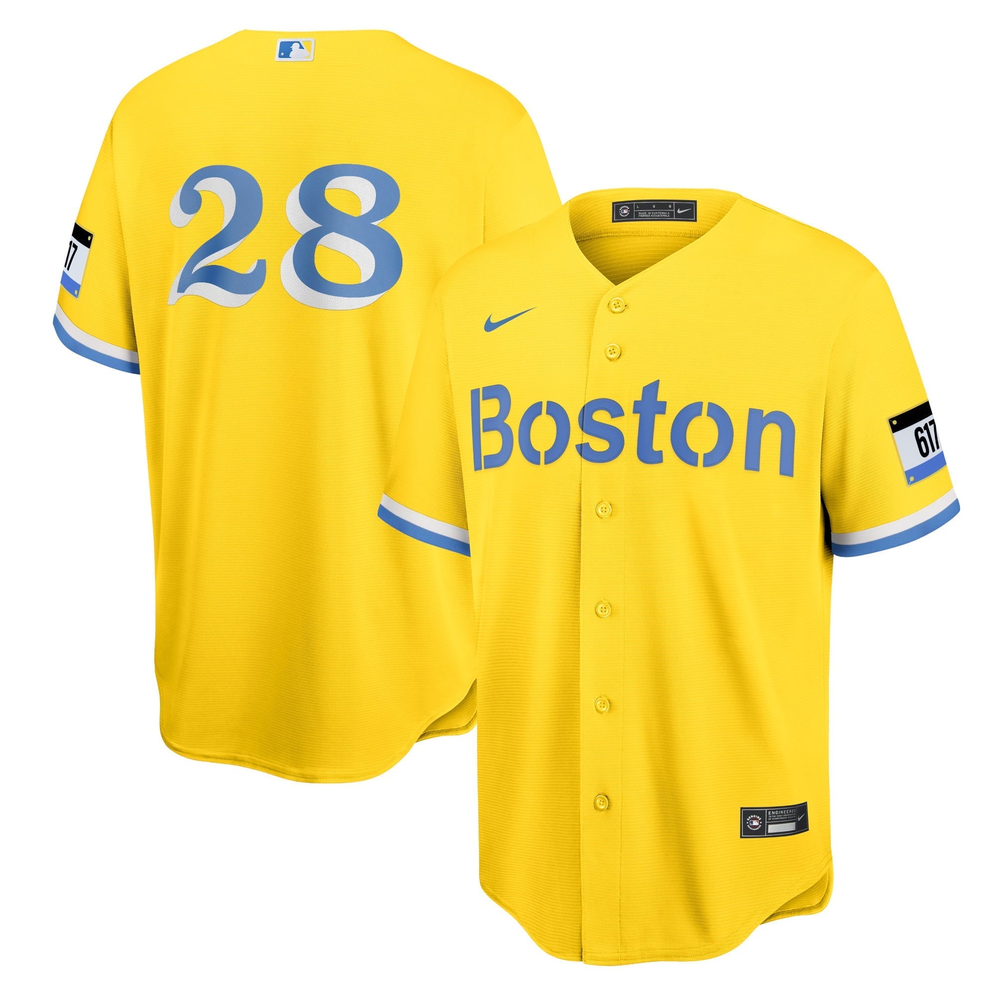 Men's Nike J.D. Martinez Gold Boston Red Sox City Connect Replica Player Jersey - vstockx