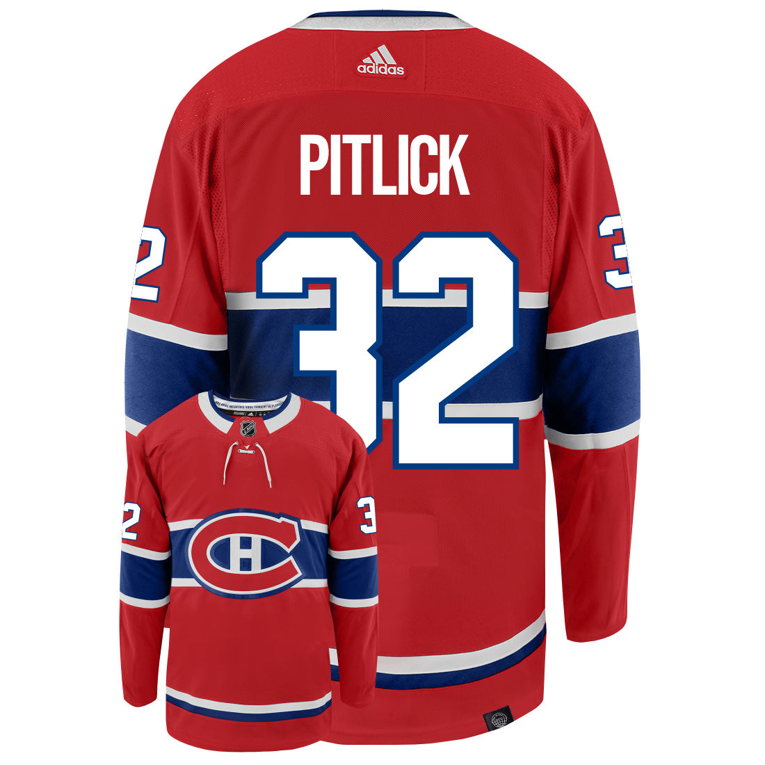 Rem Pitlick Montreal Canadiens Adidas Primegreen Authentic NHL Hockey Jersey - vstockx