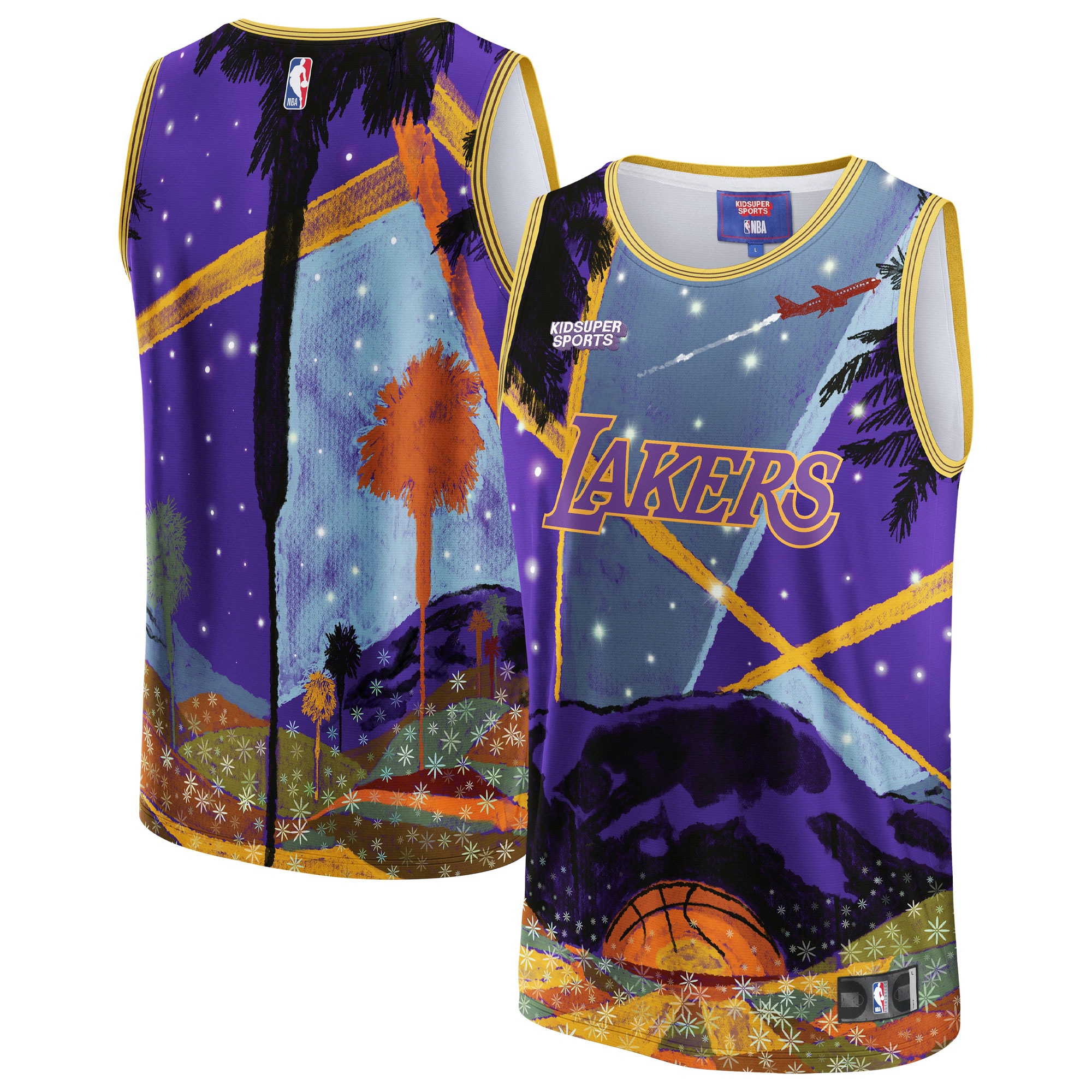 Los Angeles Lakers NBA & KidSuper Studios by Fanatics Unisex Hometown Jersey - Purple - vstockx