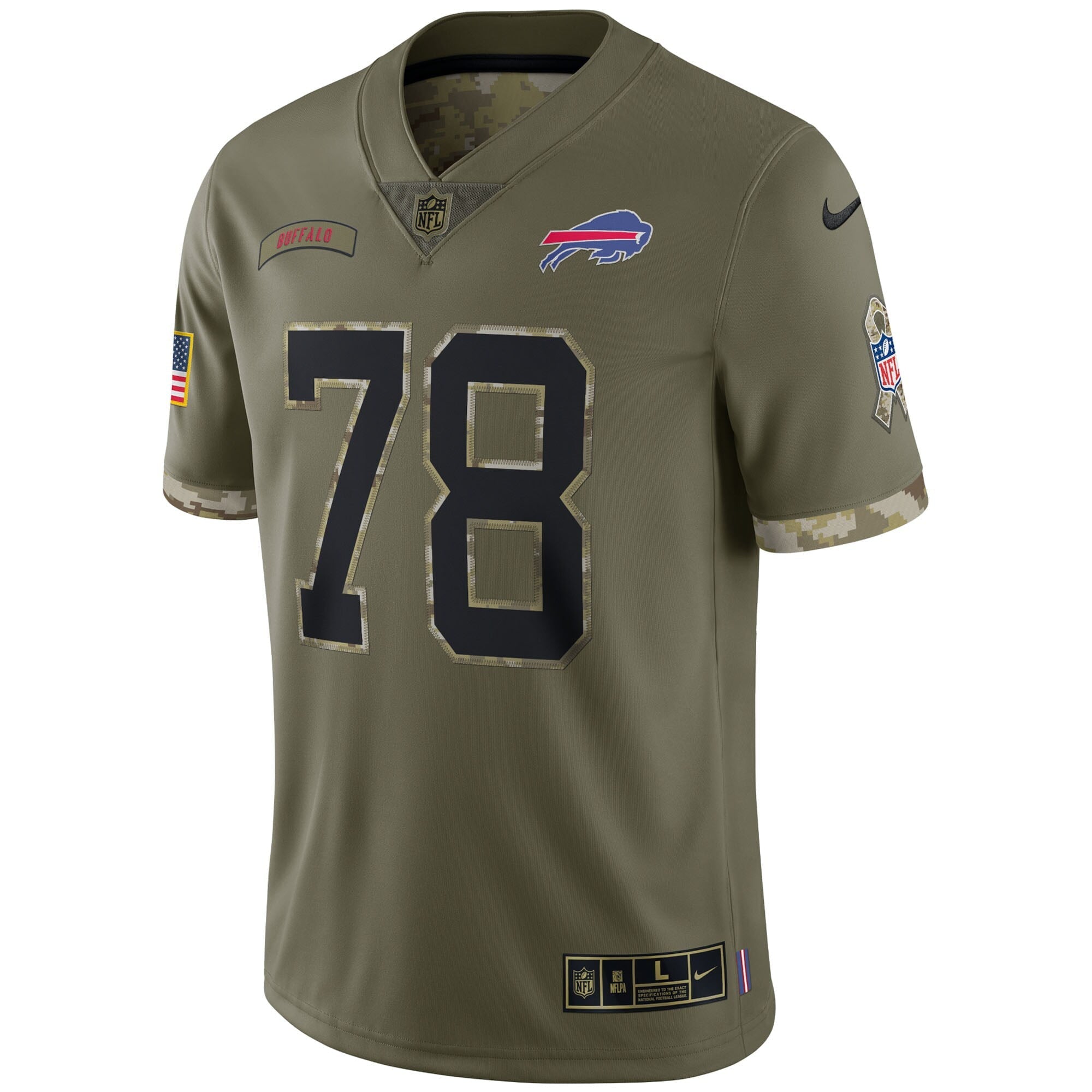 Men's Nike Bruce Smith Olive Buffalo Bills 2022 Salute To Service Retired Player Limited Jersey - vstockx