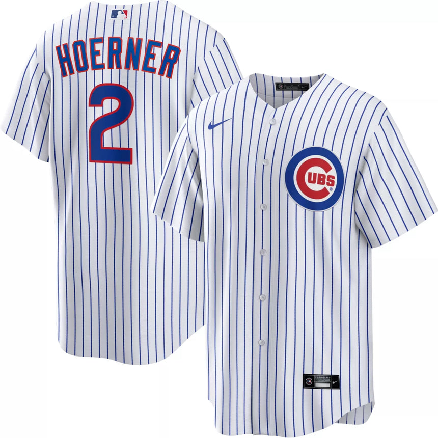 Men's Nico Hoerner Chicago Cubs White Home Replica Jersey - vstockx