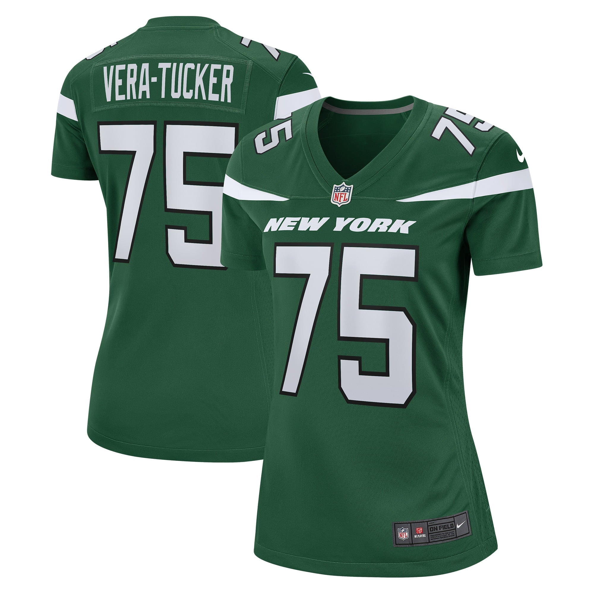 Women's Nike Alijah Vera-Tucker Gotham Green New York Jets Game Player Jersey - vstockx