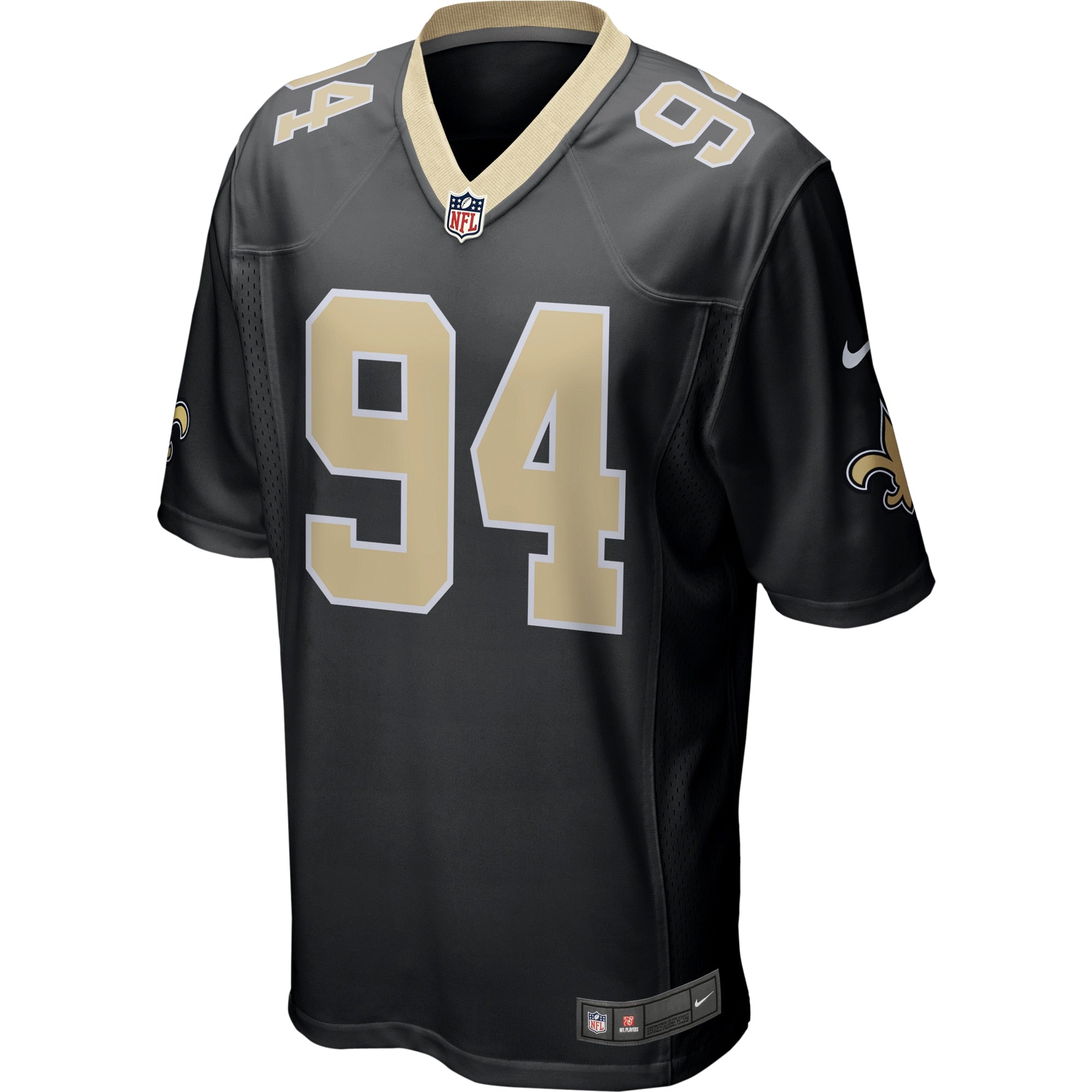 Men's Nike Cameron Jordans Black New Orleans Saints Game Jersey - vstockx