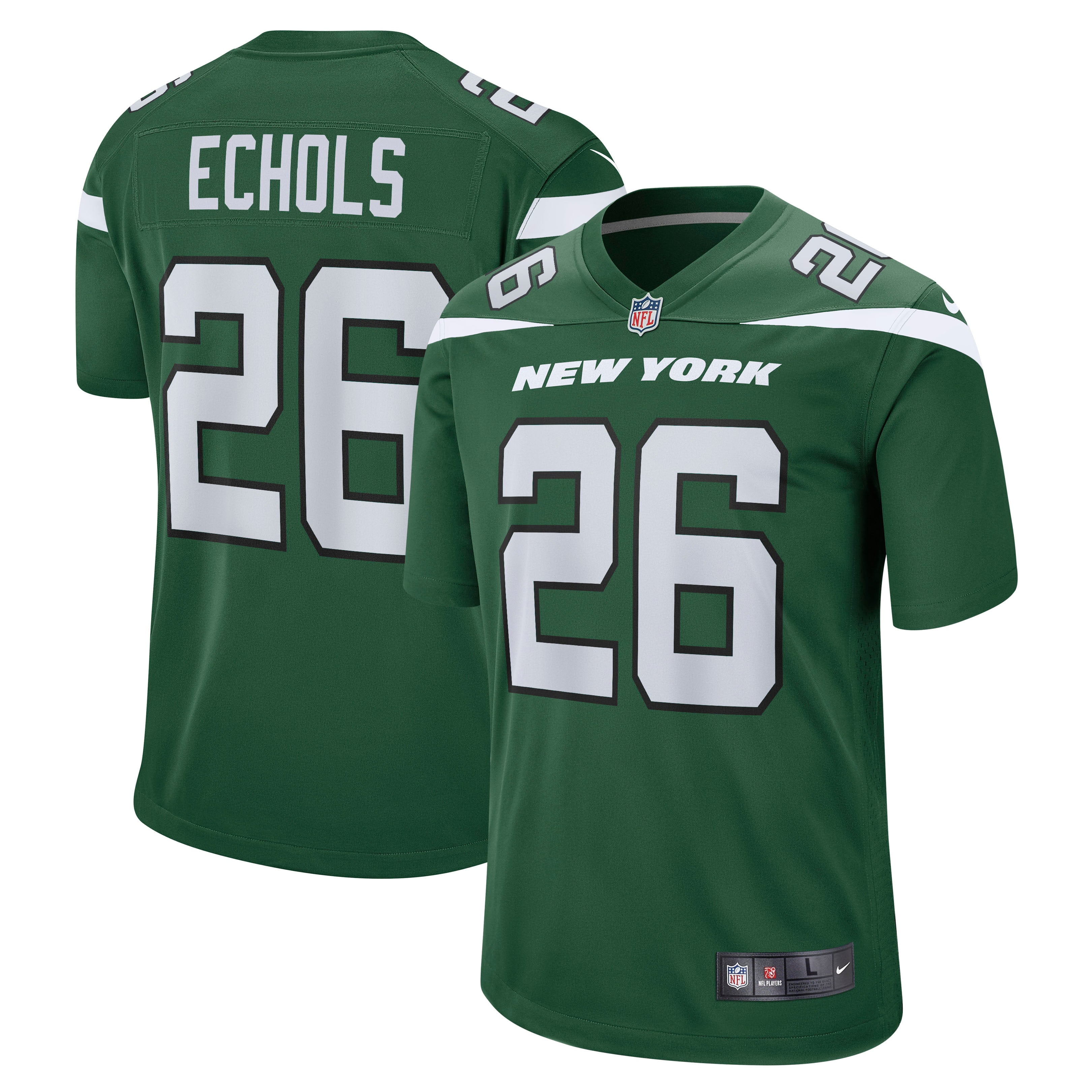 Men's Nike Brandin Echols Gotham Green New York Jets Game Jersey - vstockx