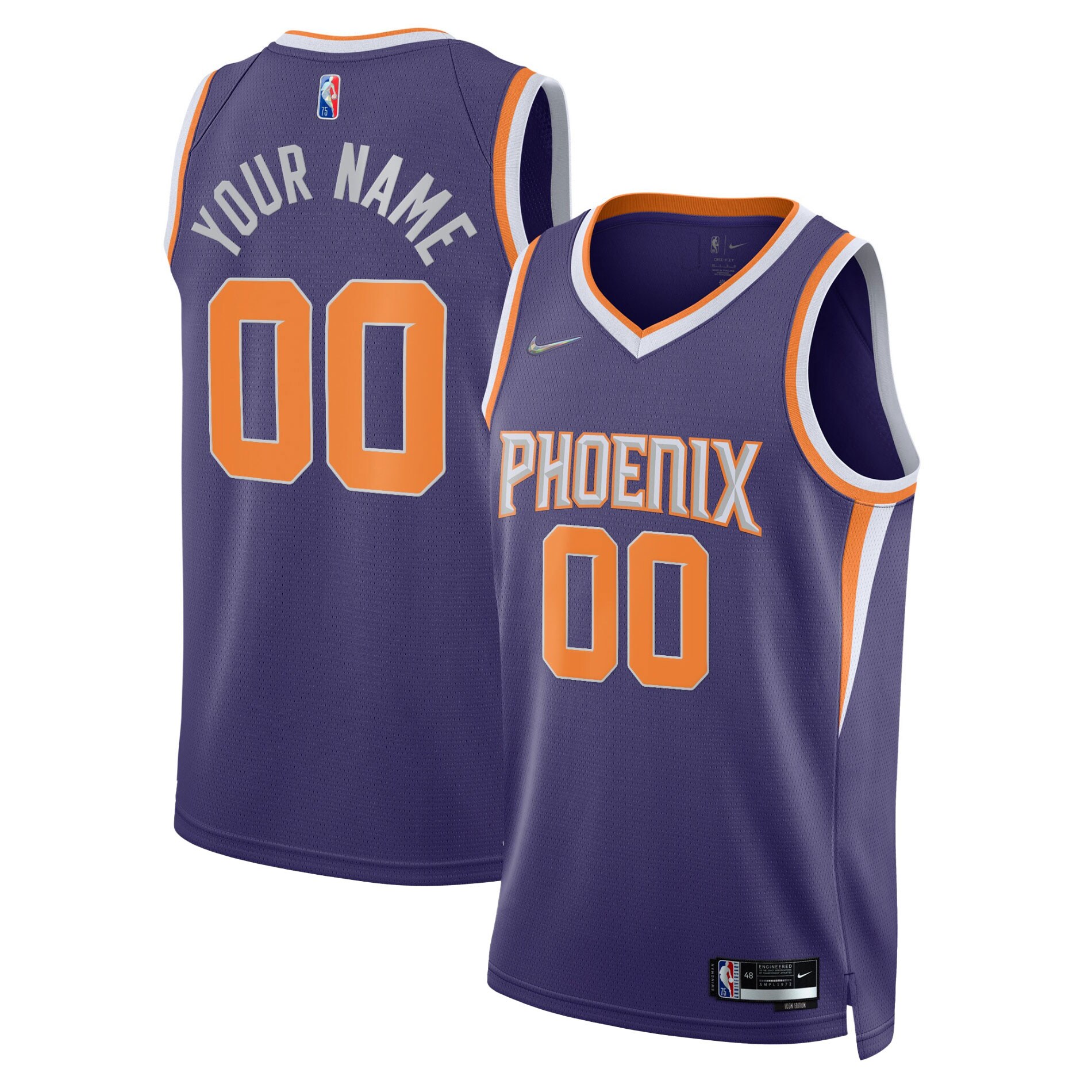 Phoenix Suns Nike 2021/22 Diamond Swingman Custom Jersey - Icon Edition - Purple - vstockx