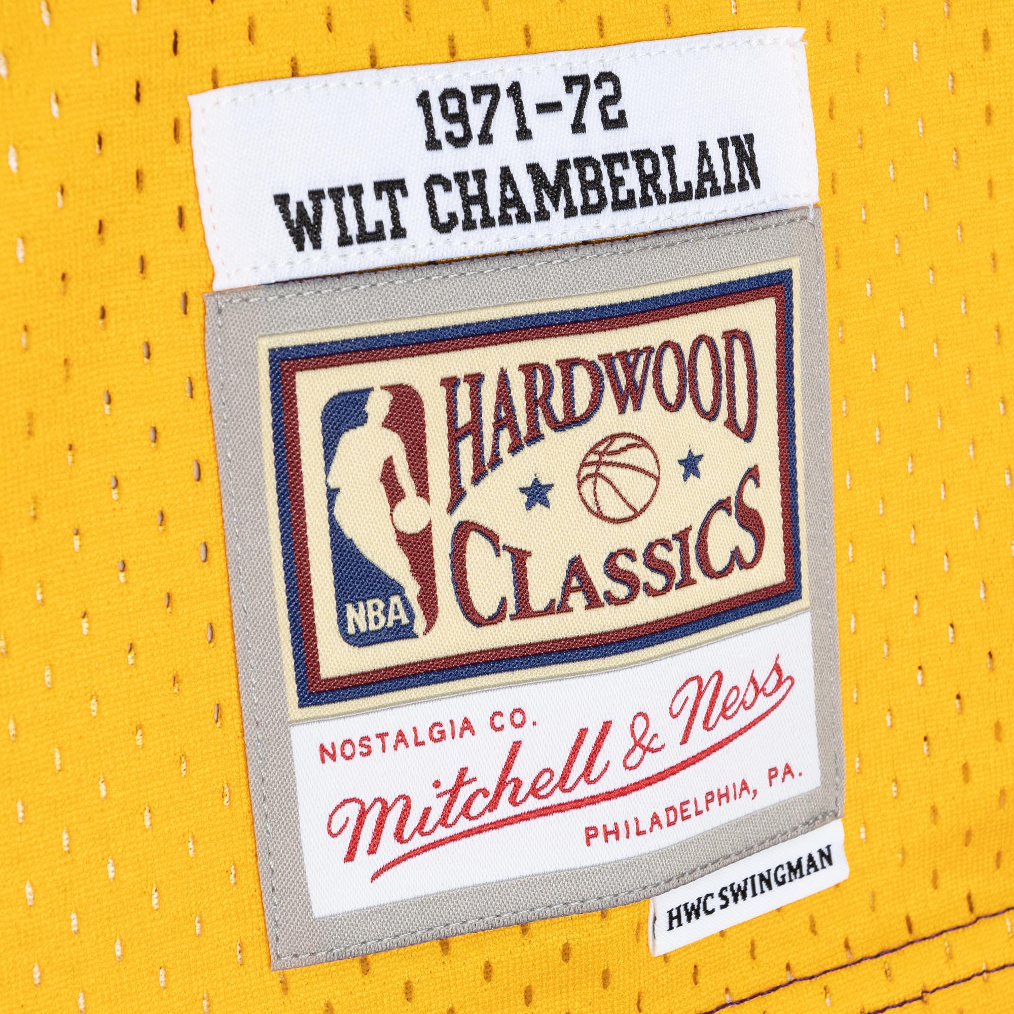 Wilt Chamberlain Los Angeles Lakers Mitchell & Ness Hardwood Classics 1971/72 Split Swingman Jersey - Purple/Gold - vstockx