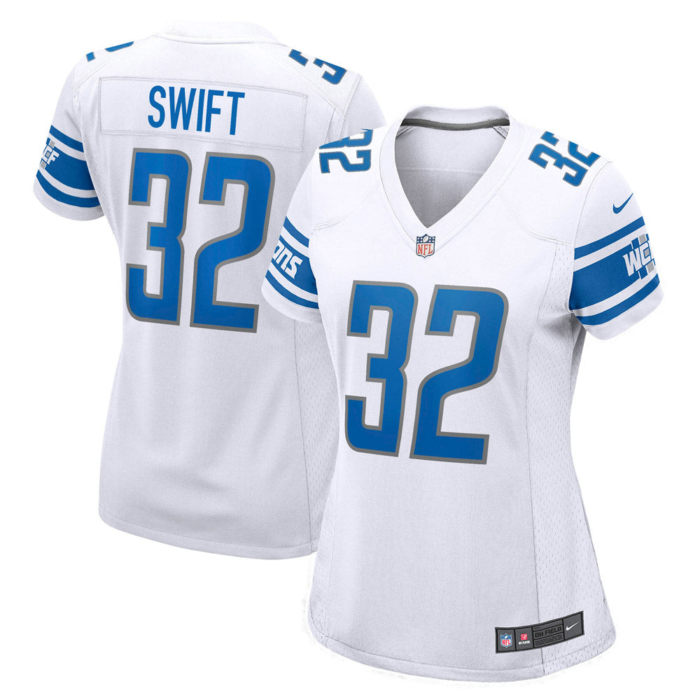 Women's Detroit Lions D'Andre Swift Game Jersey White - vstockx