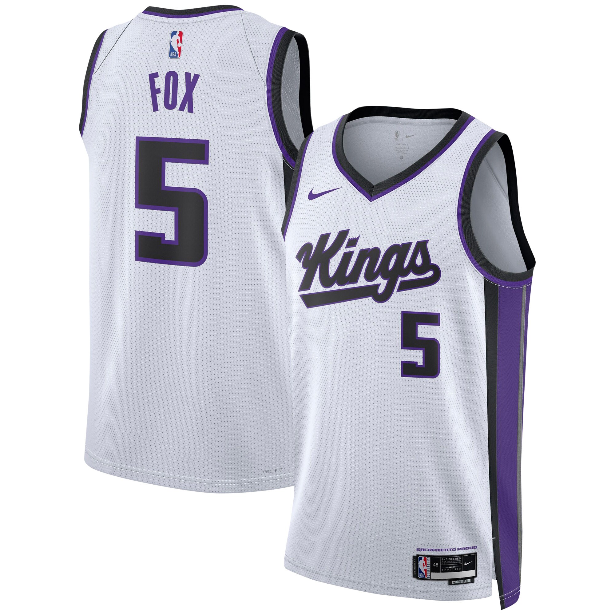 De'Aaron Fox Sacramento Kings Nike Unisex Swingman Jersey - Association Edition - White - vstockx