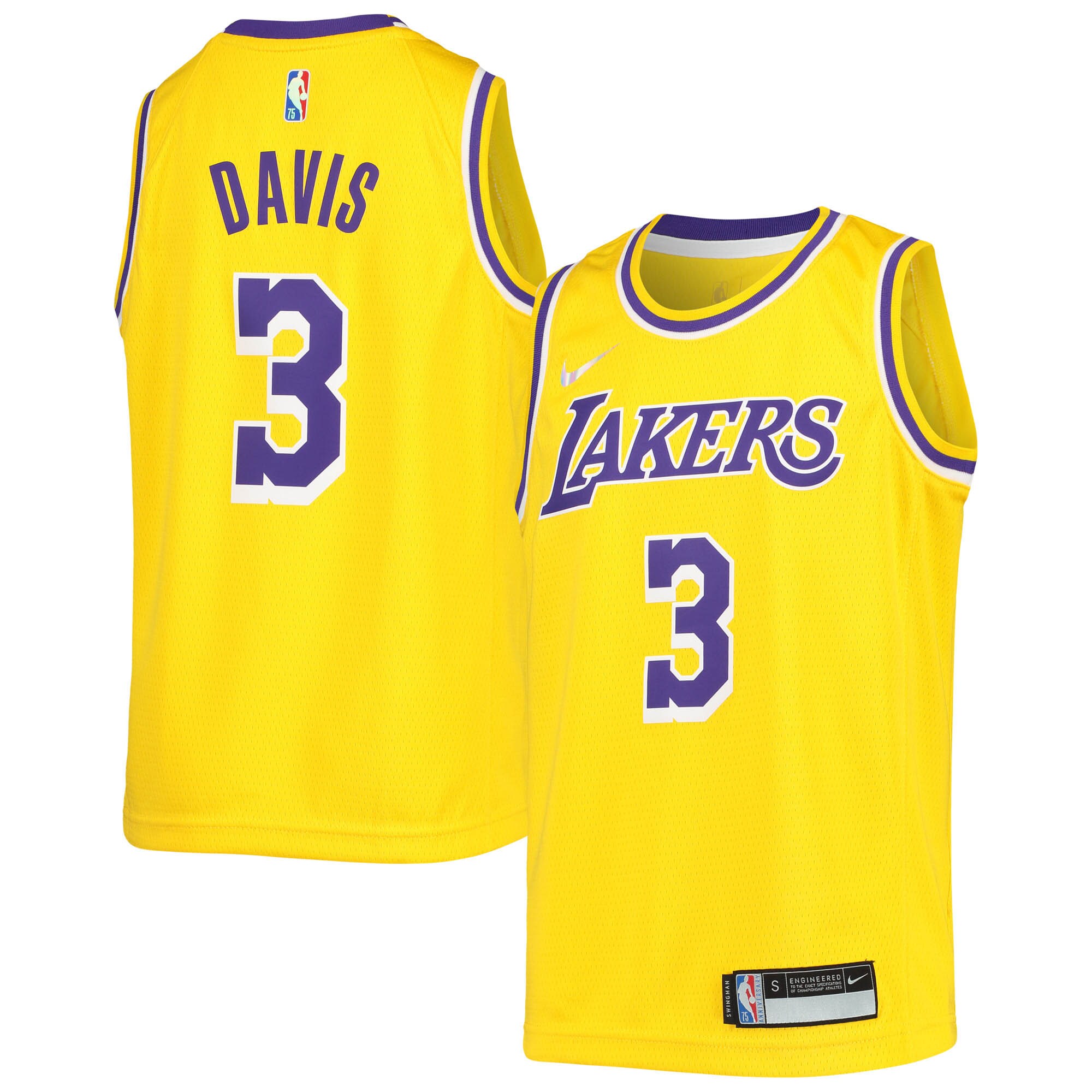 Anthony Davis Los Angeles Lakers Nike Youth 2021/22 Diamond Swingman Jersey - Icon Edition - Gold - vstockx