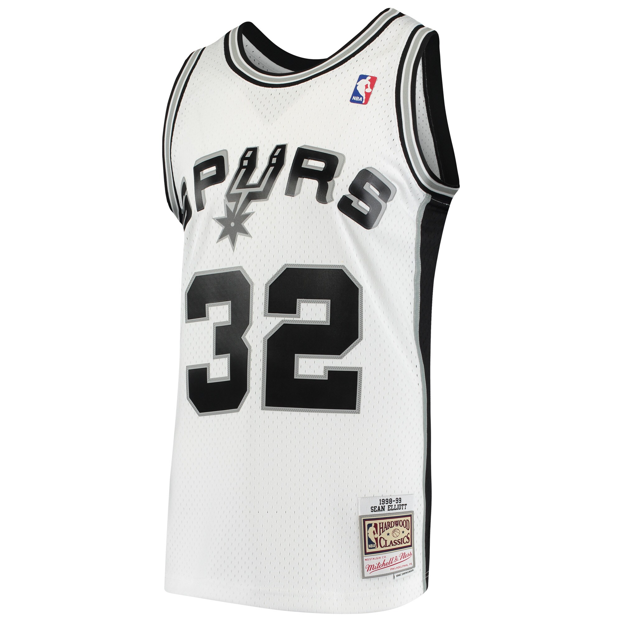 Sean Elliott San Antonio Spurs Mitchell & Ness Hardwood Classics Swingman Jersey - White - vstockx