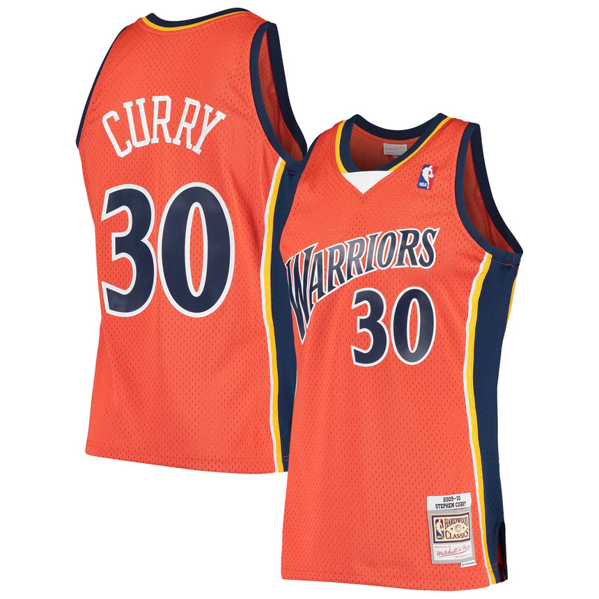Men's Mitchell & Ness Stephen Curry Orange Golden State Warriors 2009-2010 Hardwood Classics Swingman Jersey - vstockx