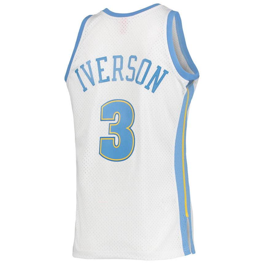 Men's Mitchell & Ness Allen Iverson White Denver Nuggets 2006-07 Hardwood Classics Swingman Jersey - vstockx