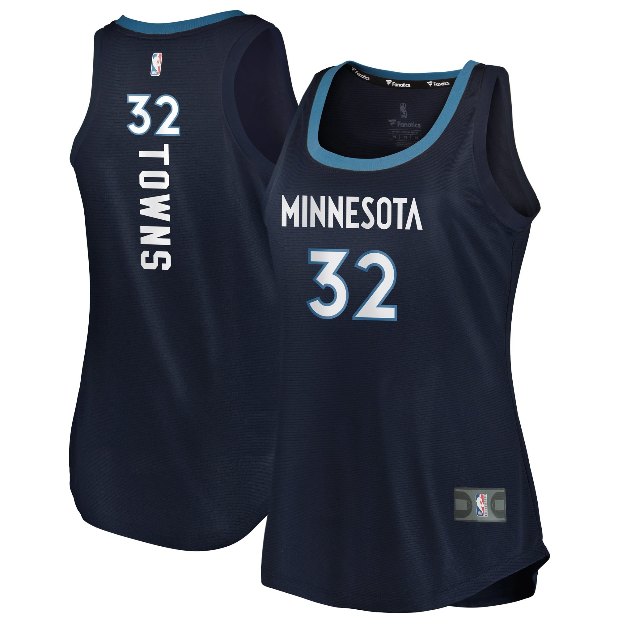 Women's Fanatics Branded Karl-Anthony Towns Navy Minnesota Timberwolves Fast Break Tank Jersey - Icon Edition - vstockx