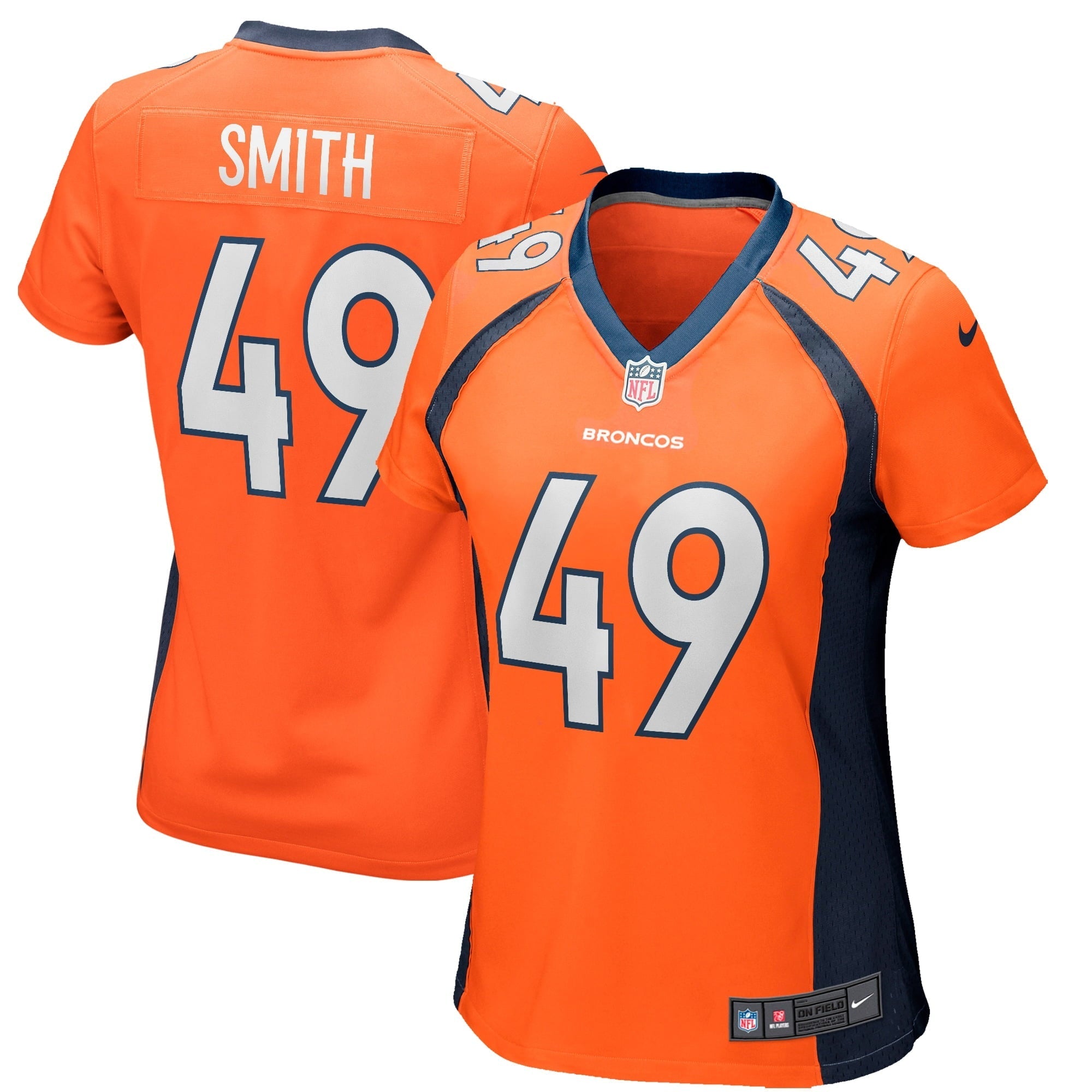 Women's Nike Dennis Smith Orange Denver Broncos Game Retired Player Jersey - vstockx