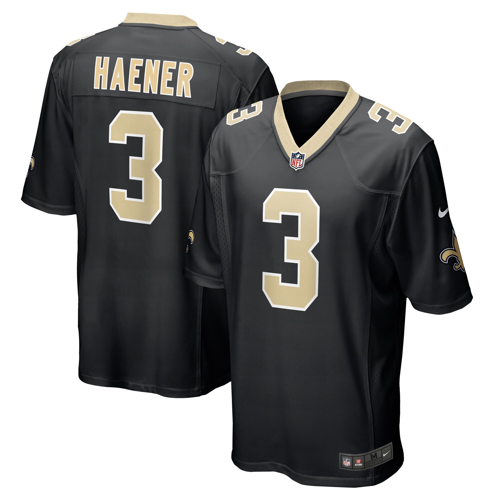 Jake Haener New Orleans Saints Nike Team Game Jersey - Black - vstockx