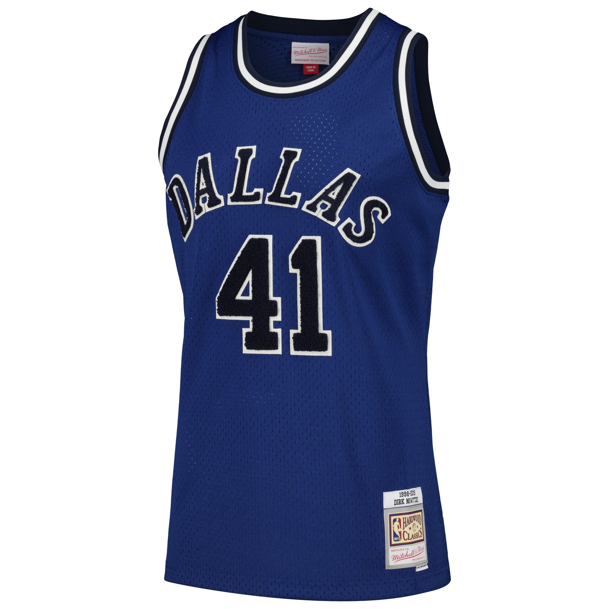 Dirk Nowitzki Dallas Mavericks Mitchell & Ness Hardwood Classics Off-Court Swingman Jersey - Blue - vstockx