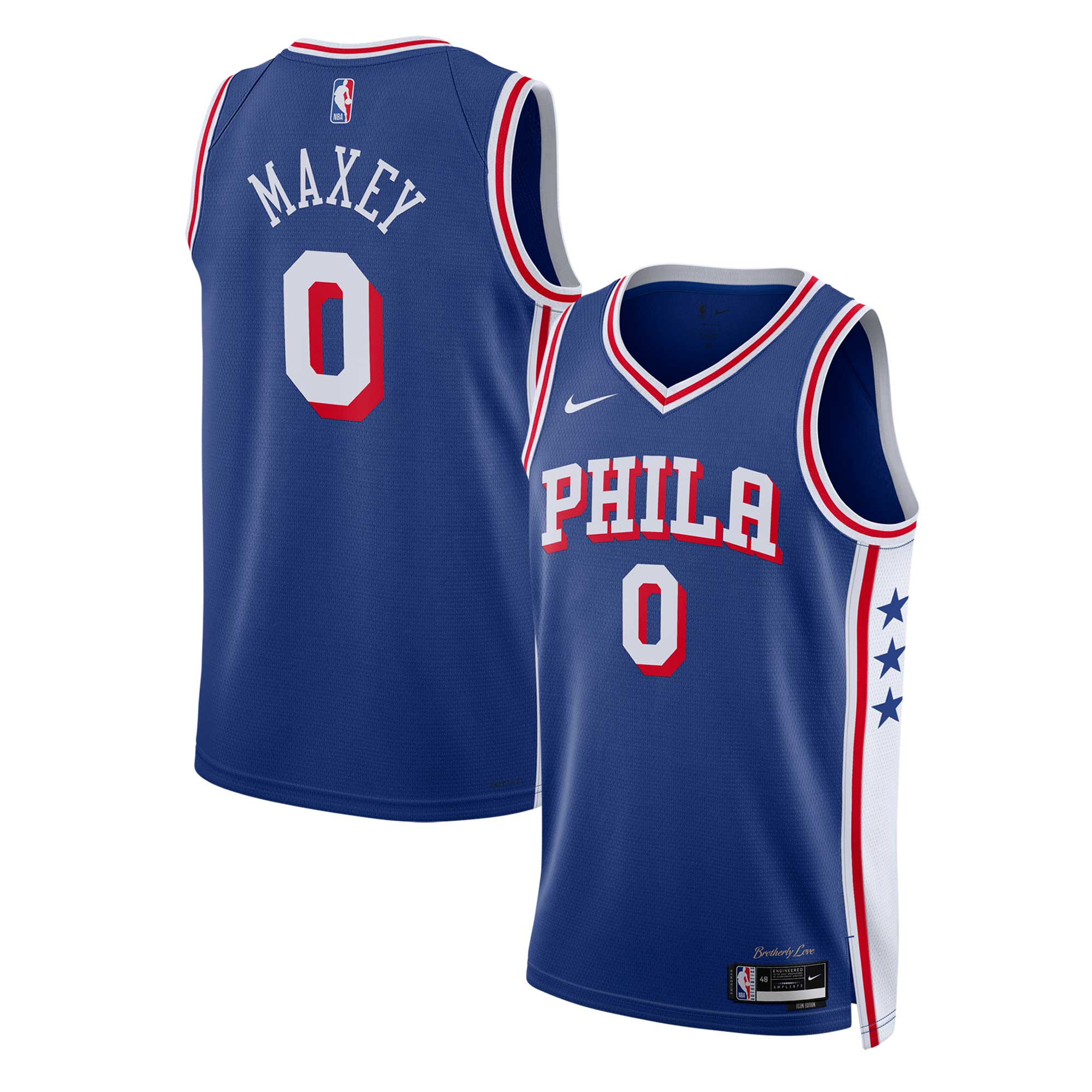 Tyrese Maxey Philadelphia 76ers Nike Unisex Swingman Jersey - Association Edition - Royal - vstockx