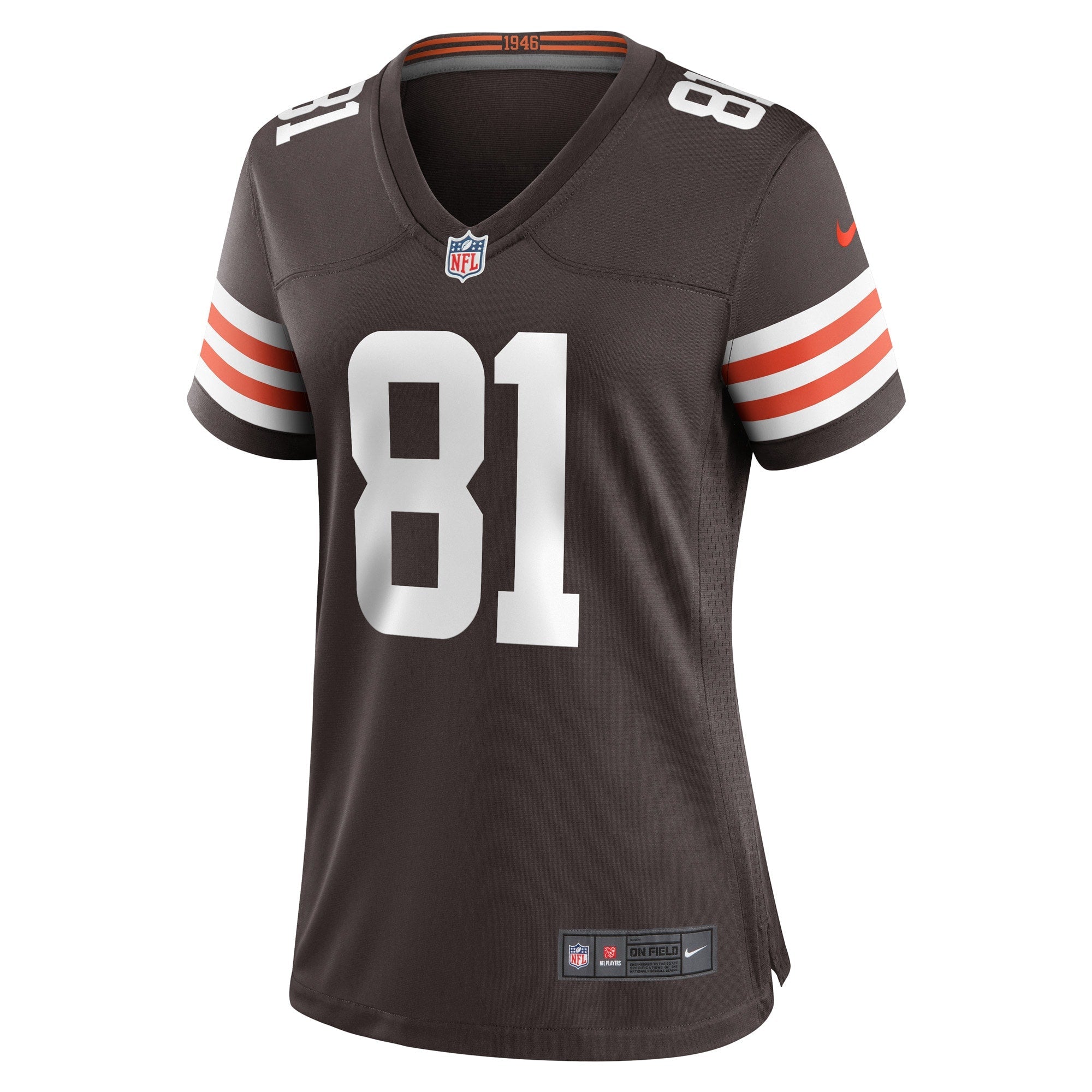 Women's Nike Jesse James Brown Cleveland Browns Game Player Jersey - vstockx