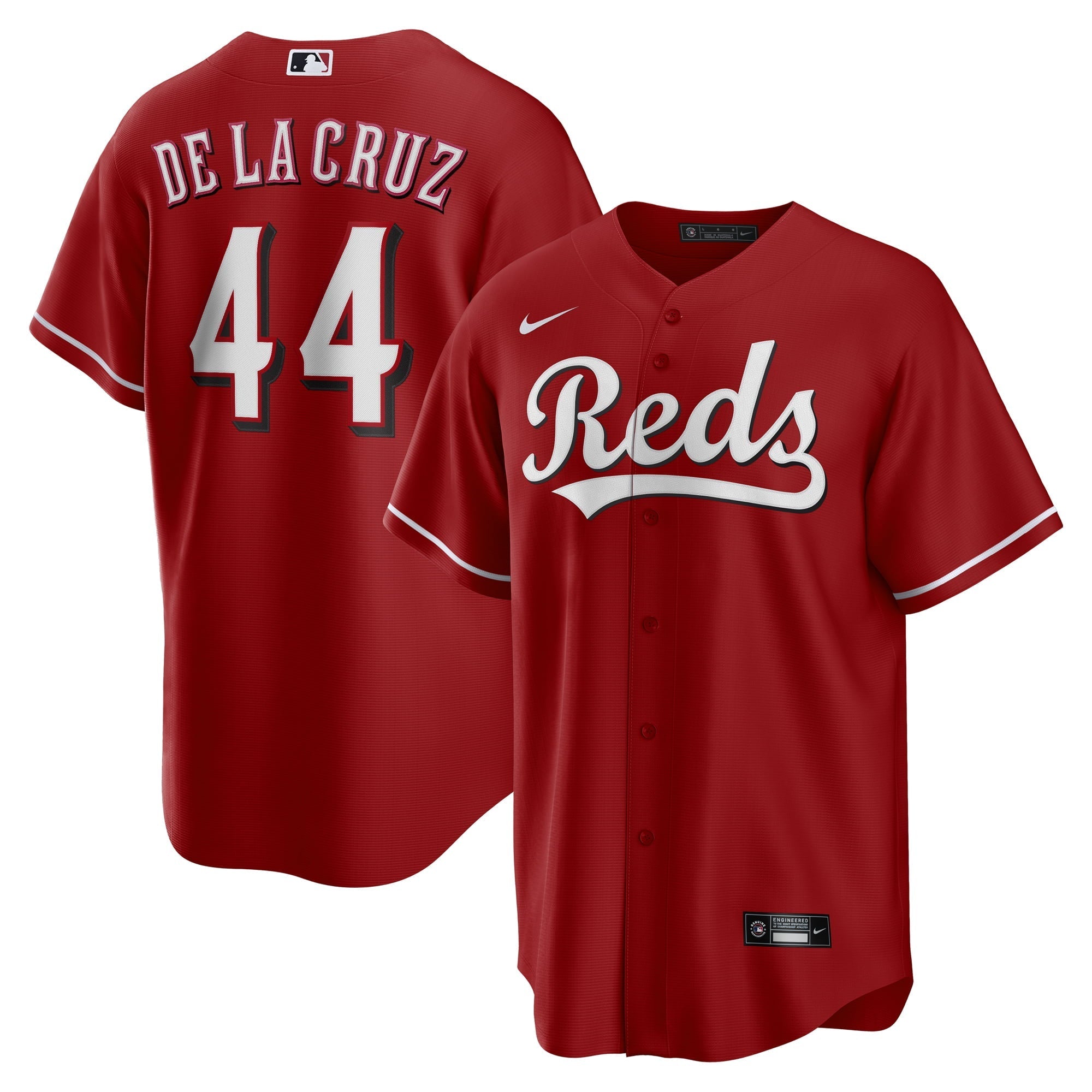 Men's Nike Elly De La Cruz Red Cincinnati Reds Alternate Replica Jersey - vstockx