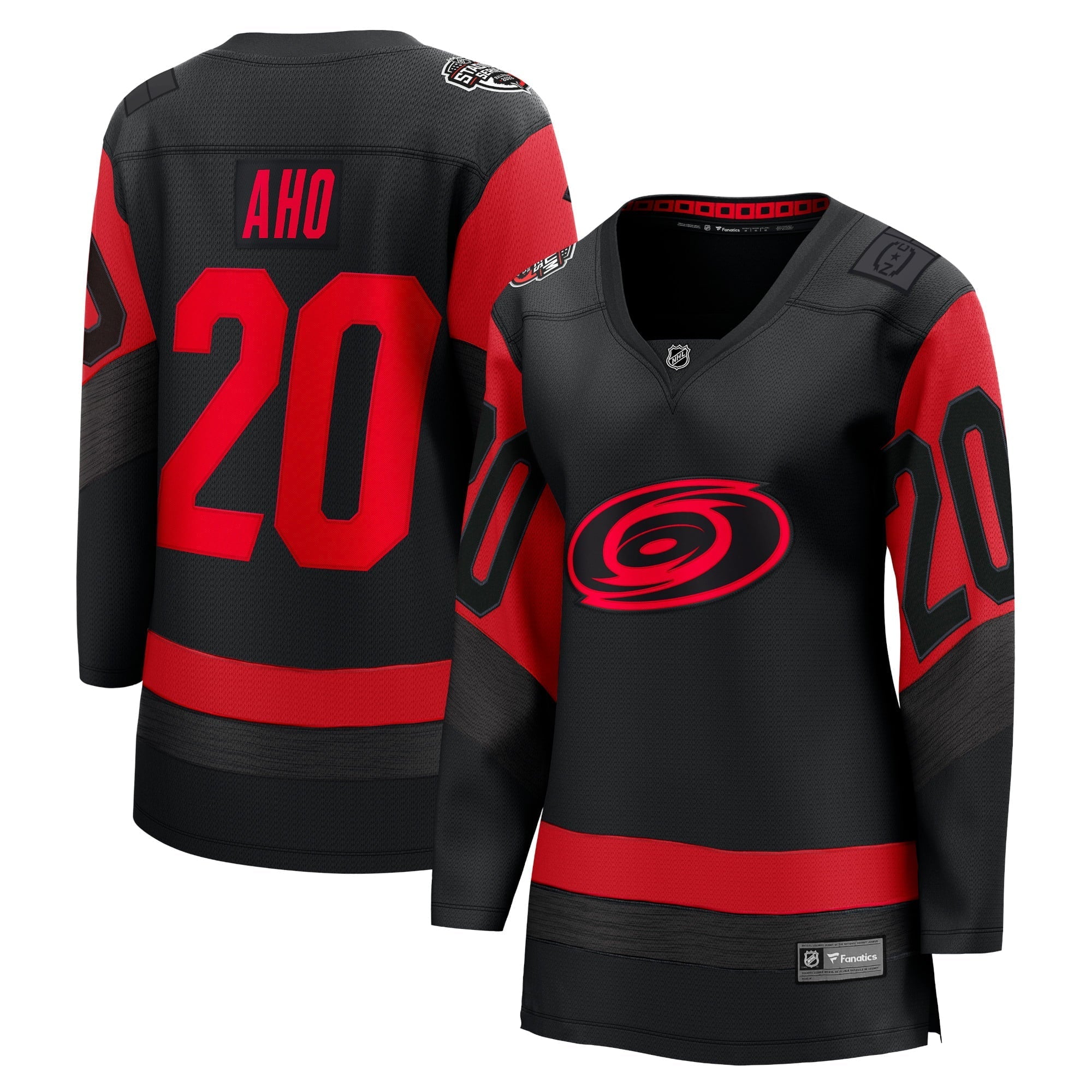 Women's Fanatics Branded Sebastian Aho Black Carolina Hurricanes 2023 NHL Stadium Series Breakaway Player Jersey - vstockx