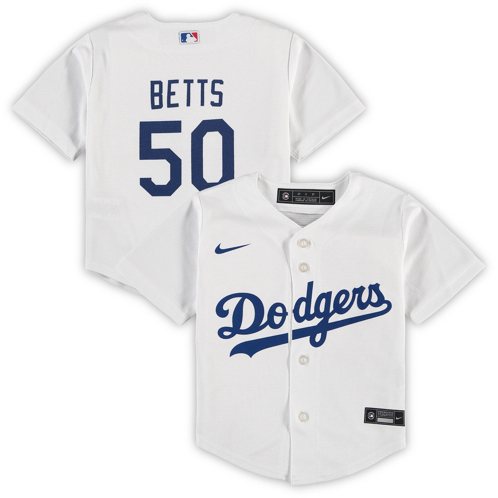 Mookie Betts Los Angeles Dodgers Nike Toddler Home Replica Player Jersey - White - vstockx