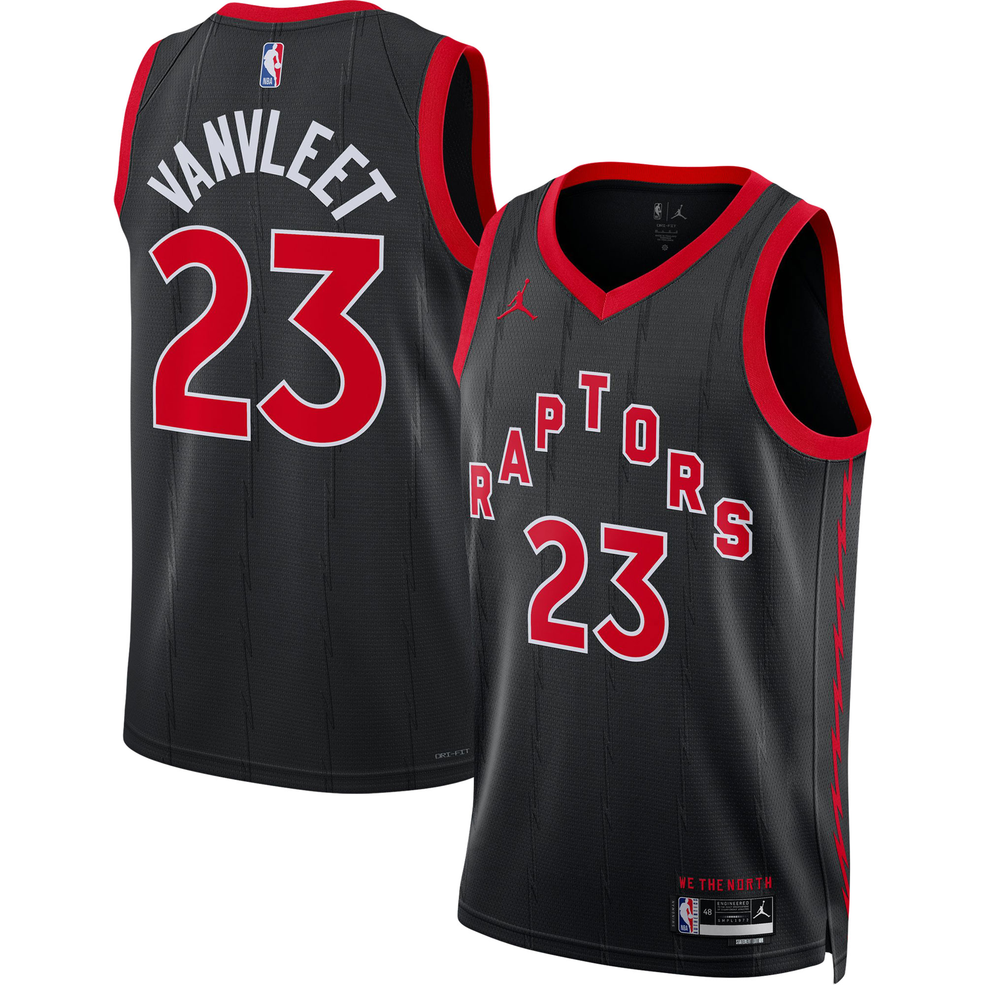 Fred VanVleet Toronto Raptors Jordans Brand Unisex Swingman Jersey - Statement Edition - Black - vstockx