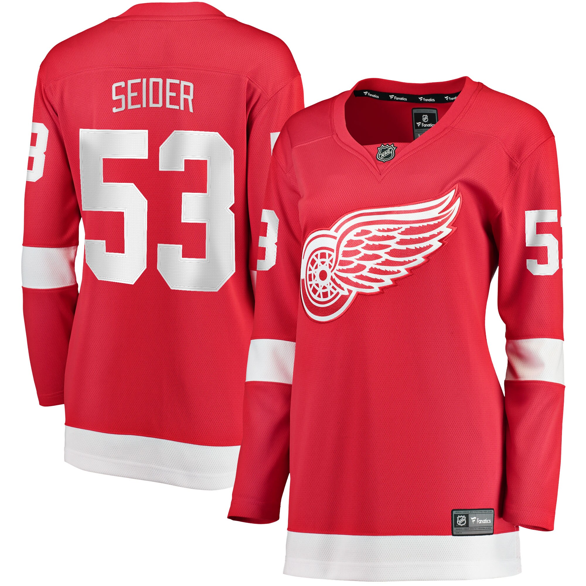 Moritz Seider Detroit Red Wings Fanatics Branded Women's Home Breakaway Player Jersey - Red - vstockx