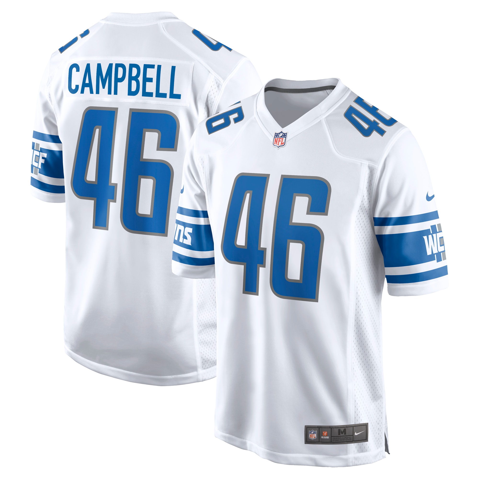 Jack Campbell Detroit Lions Nike Away Game Jersey - White - vstockx