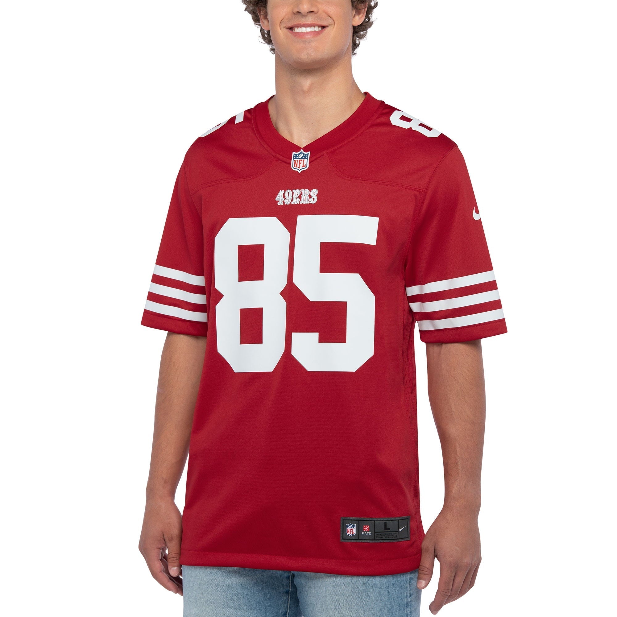 Men's Nike George Kittle Scarlet San Francisco 49ers Player Game Jersey - vstockx