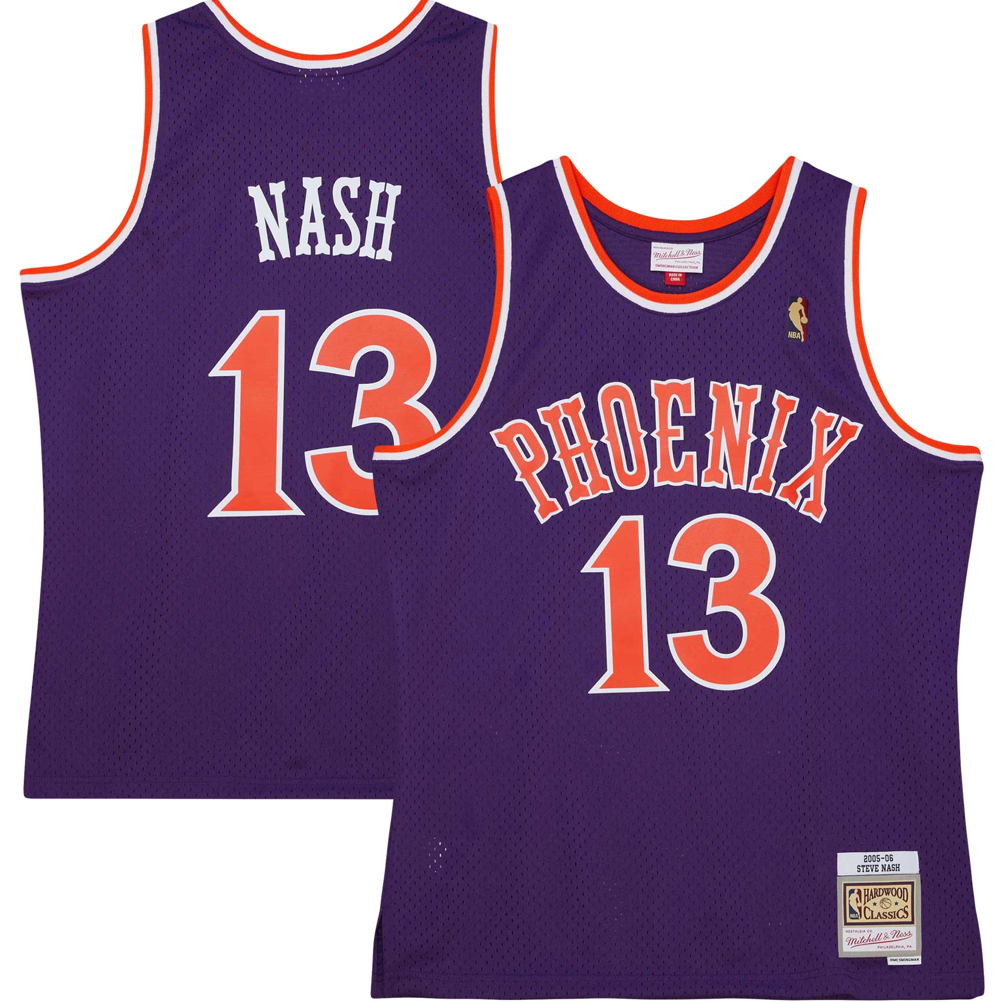 Steve Nash Phoenix Suns Mitchell & Ness 2001/02 Hardwood Classics Swingman Jersey - Purple - vstockx