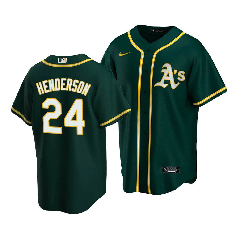 Men's Oakland Athletics Rickey Henderson Replica Alternate Jersey - Green - vstockx