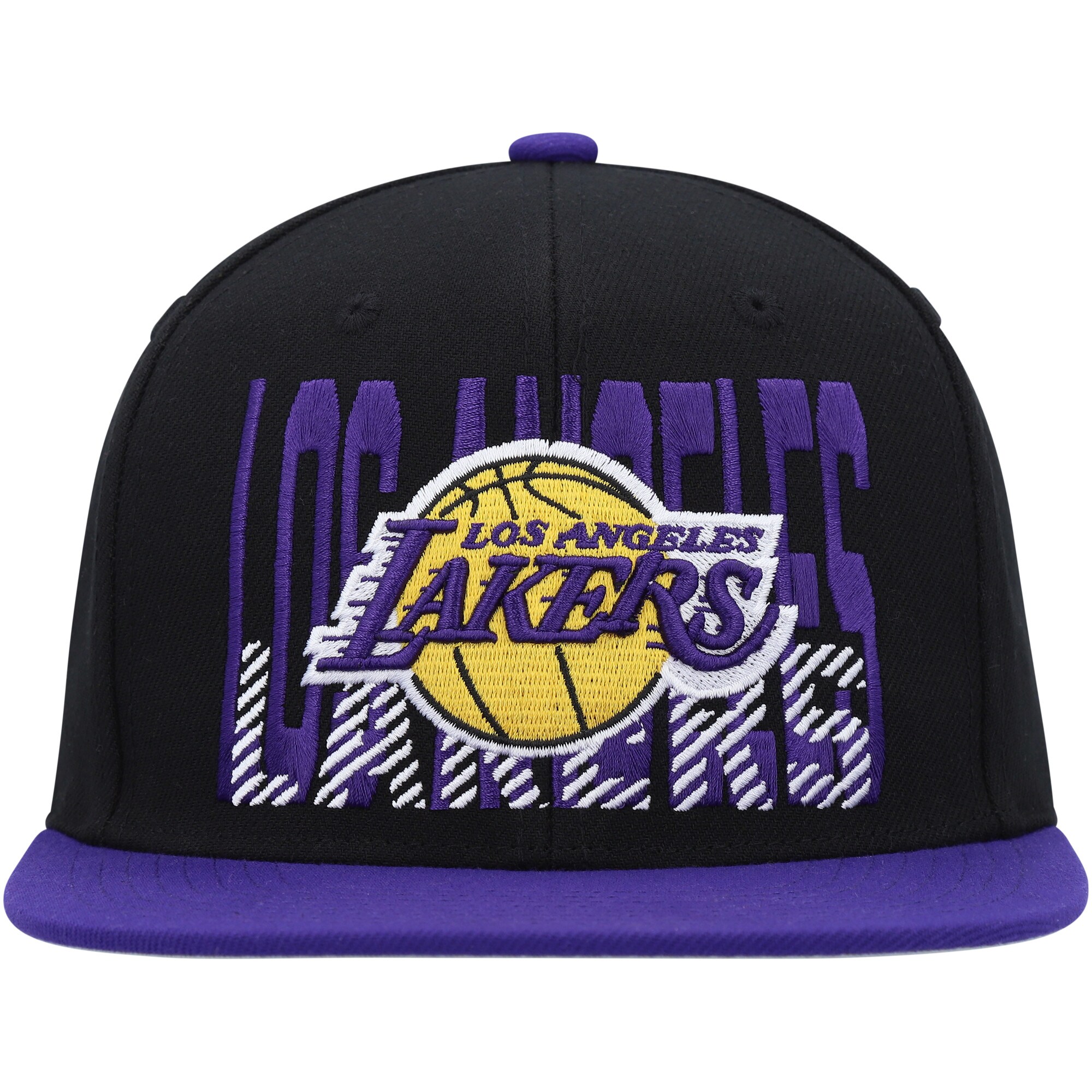 Los Angeles Lakers Mitchell & Ness SOUL Cross Check Snapback - Black - vstockx
