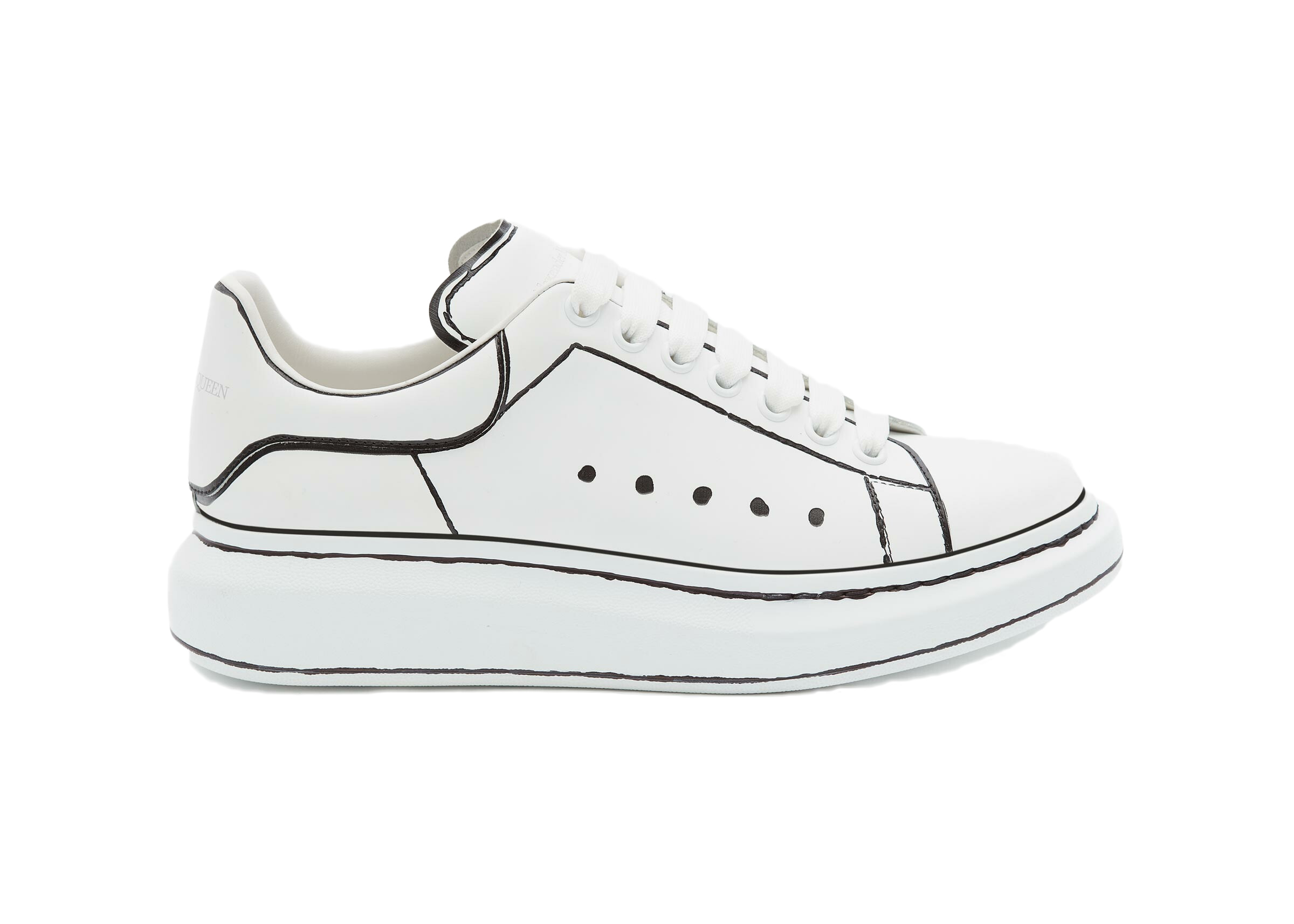 Alexander McQueen Oversized White Black Outline - vstockx