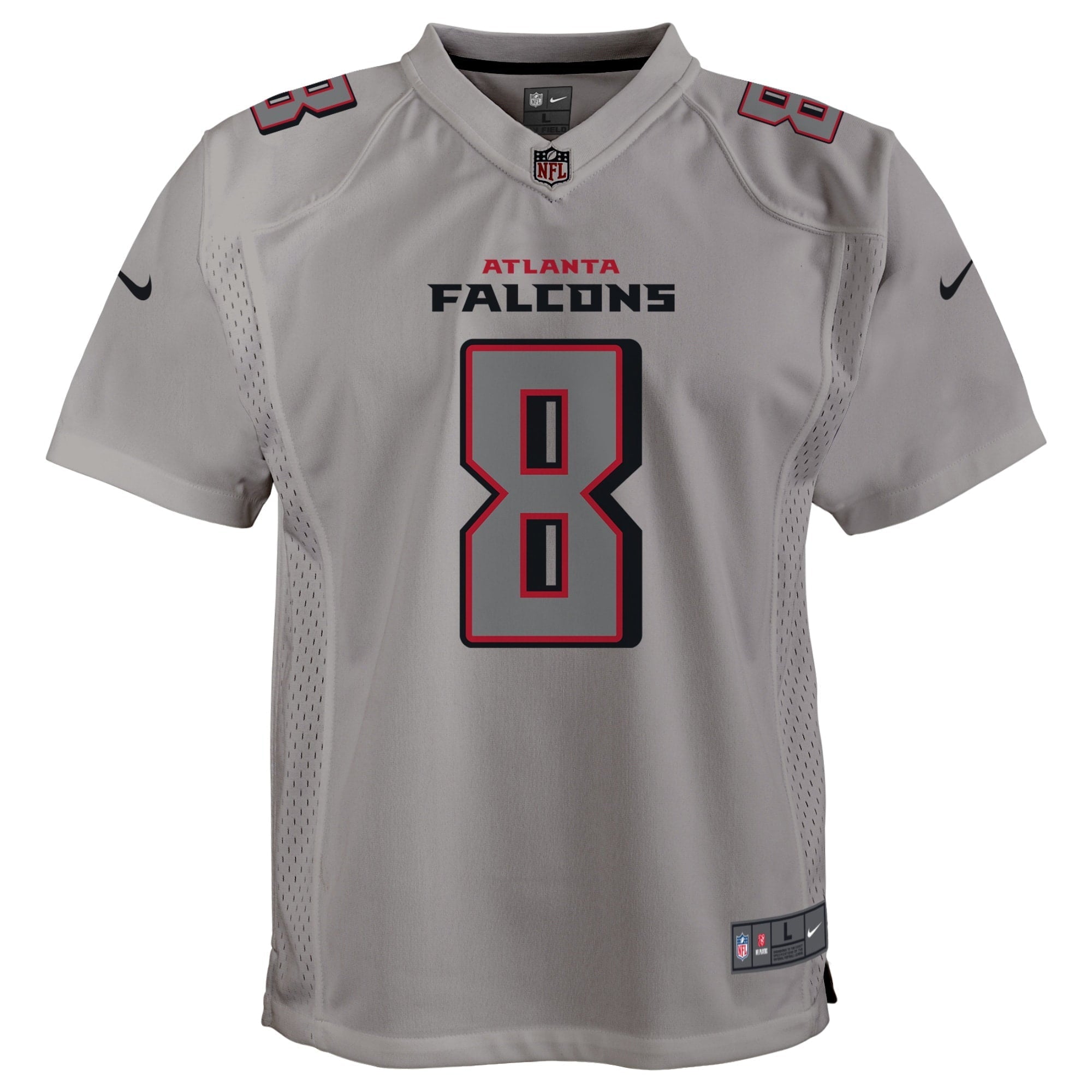 Youth Nike Kyle Pitts Gray Atlanta Falcons Atmosphere Game Jersey - vstockx