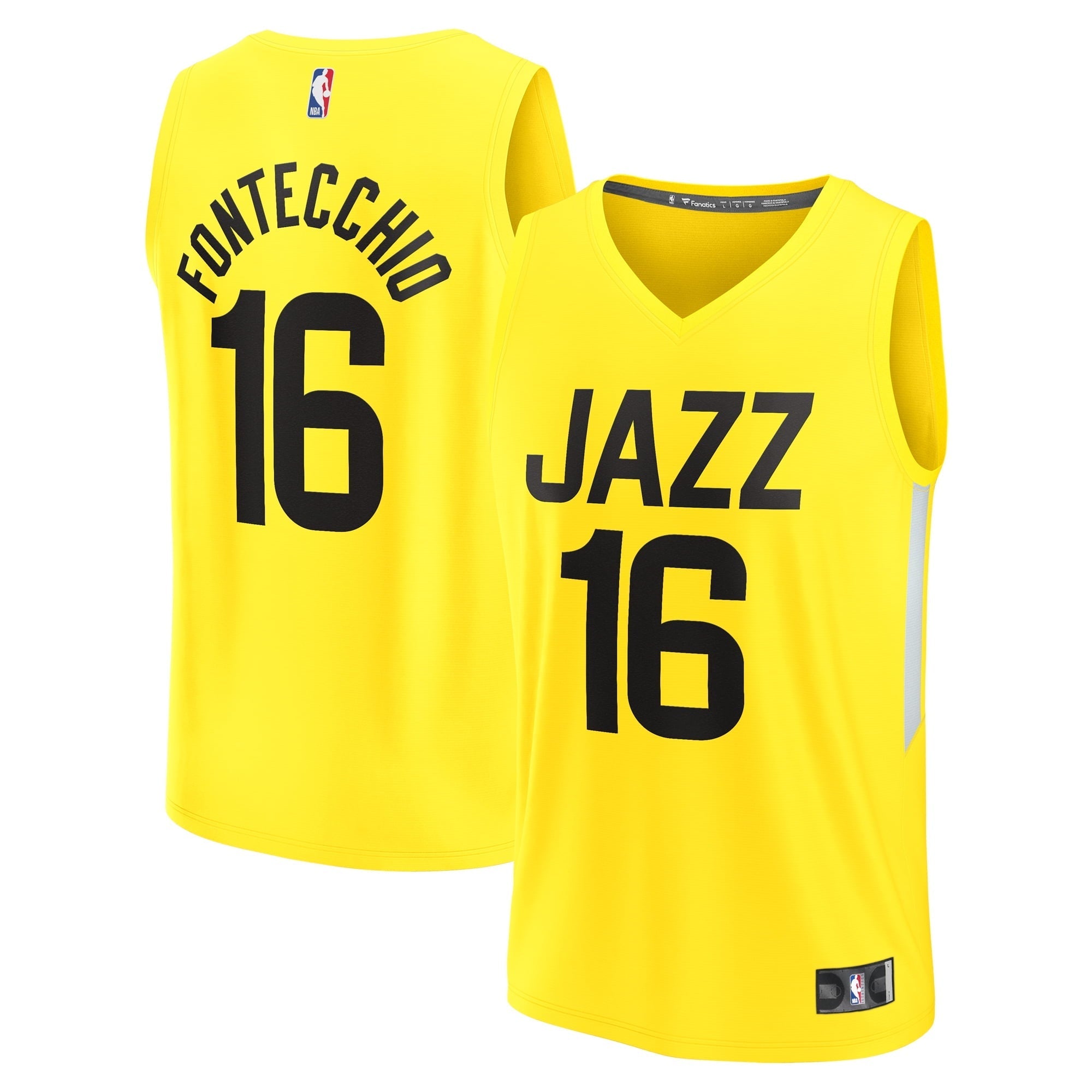 Youth Fanatics Branded Simone Fontecchio Yellow Utah Jazz Fast Break Player Jersey - Icon Edition - vstockx