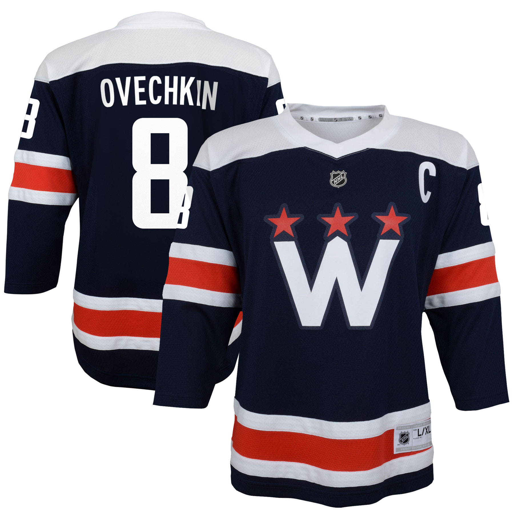 Alexander Ovechkin Washington Capitals Youth 2020/21 Alternate Replica Player Jersey - Navy - vstockx