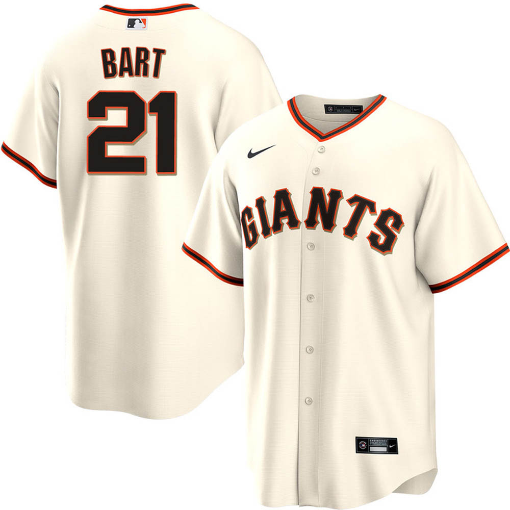 Youth San Francisco Giants Joey Bart Cool Base Replica Jersey - Cream - vstockx