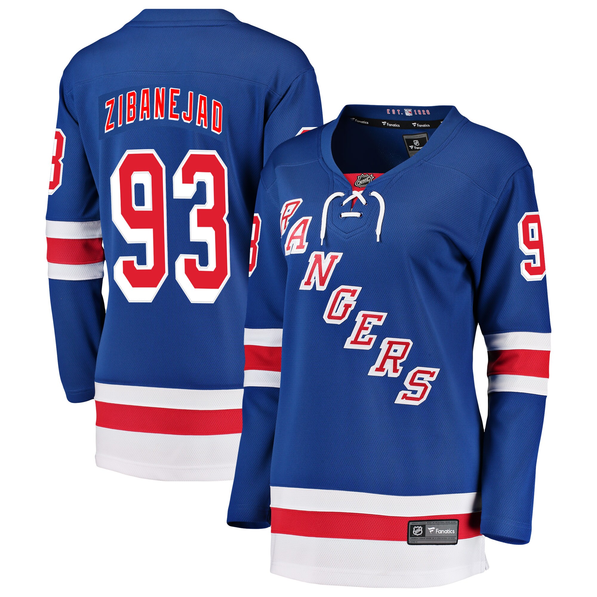 Mika Zibanejad New York Rangers Fanatics Branded Women's Breakaway Player Jersey - Blue - vstockx