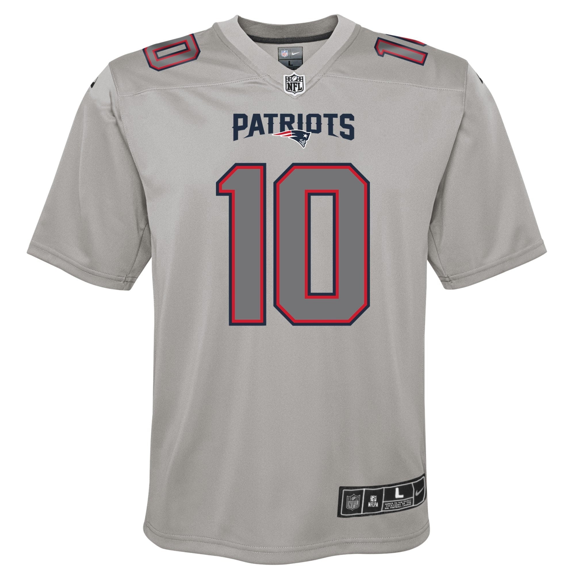 Youth Nike Mac Jones Gray New England Patriots Atmosphere Fashion Game Jersey - vstockx